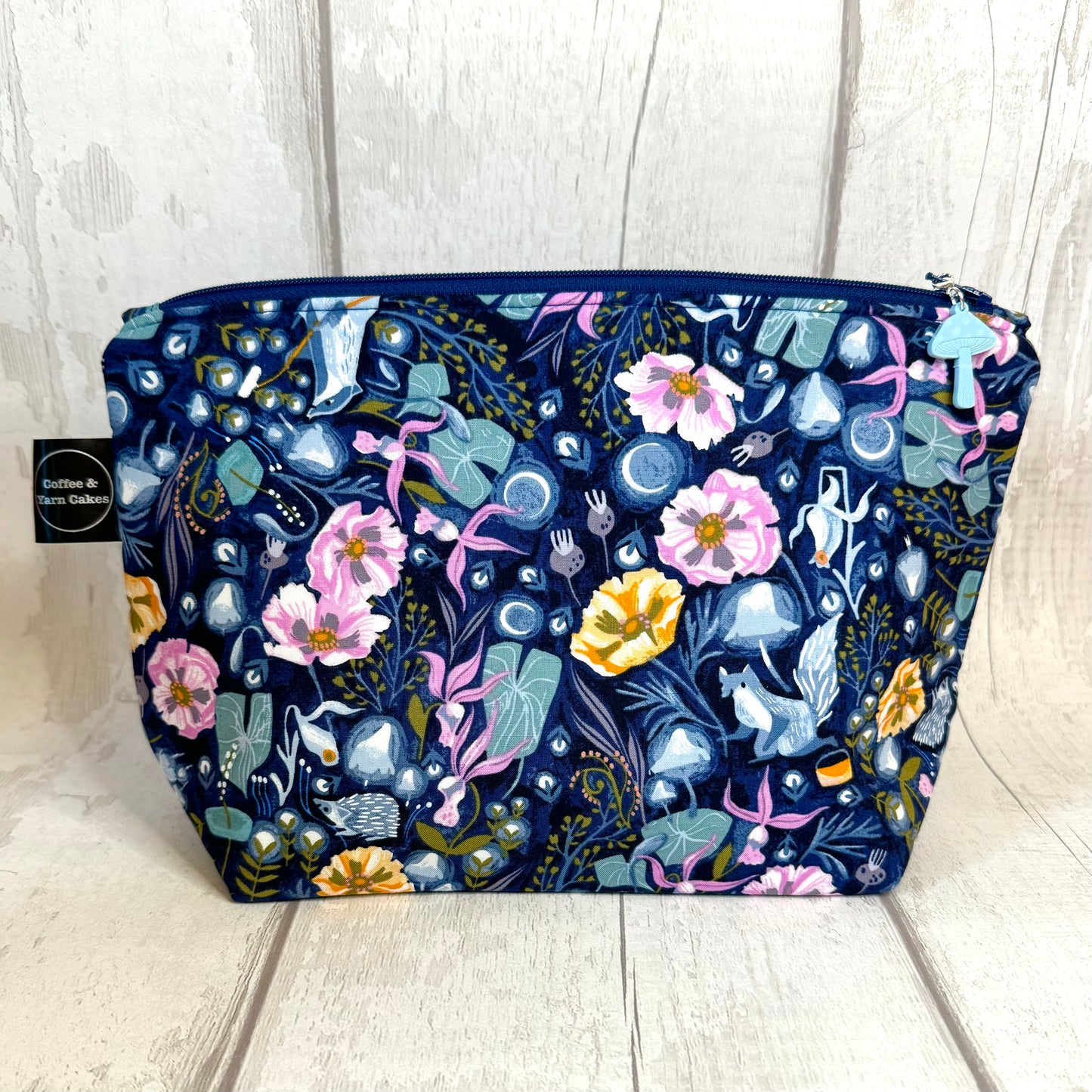 Mushroom Lantern Light Zipped Project Bag - Small/Sock Size