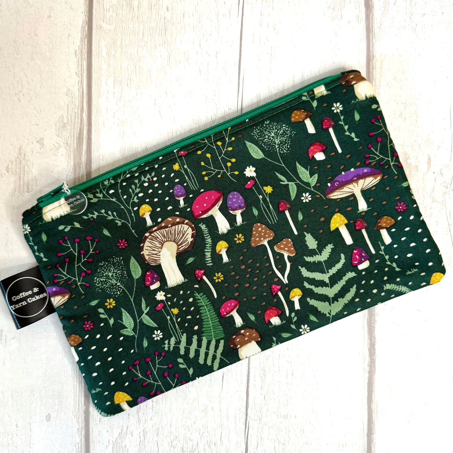 Forest Journal Mushrooms Zipped Notions Hook DPN Pouch/Case
