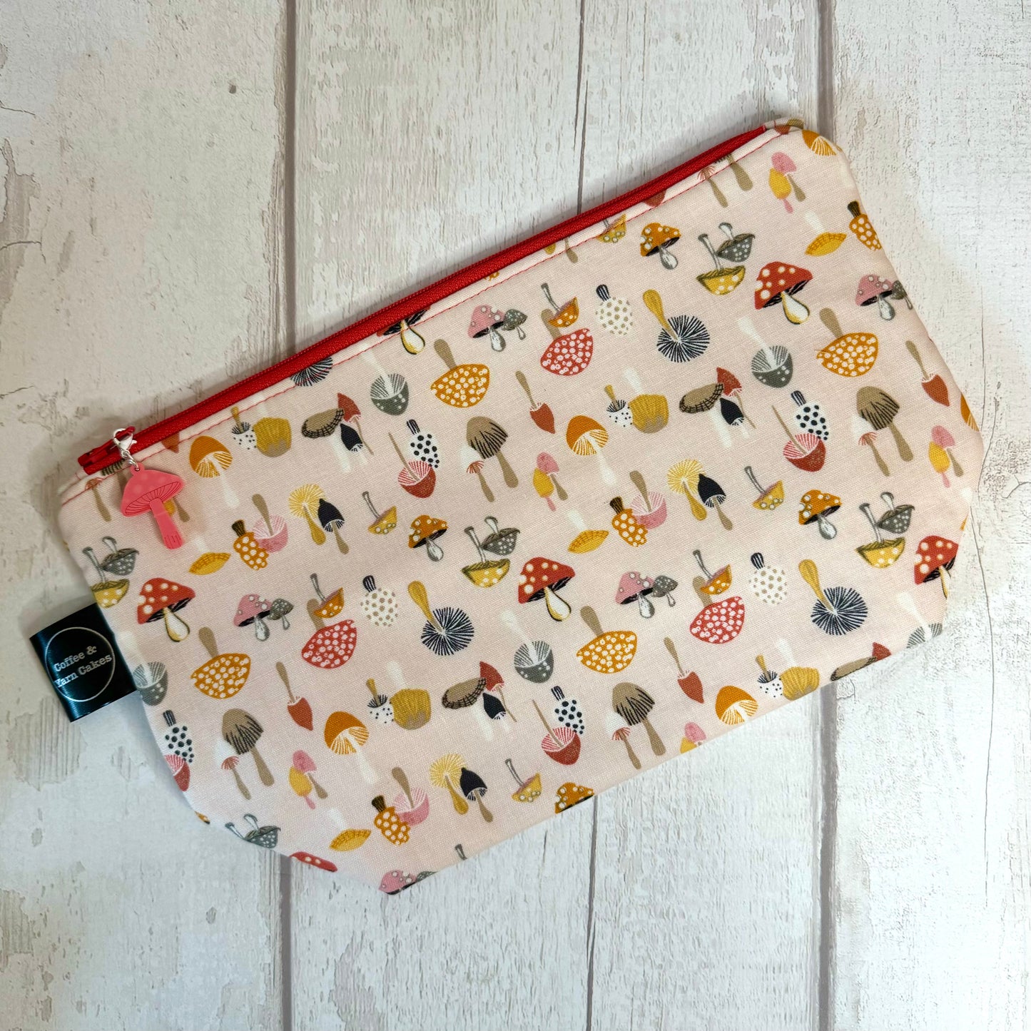 Don't Give A Shitake Mushrooms Zipped Project Bag - Small/Sock Size