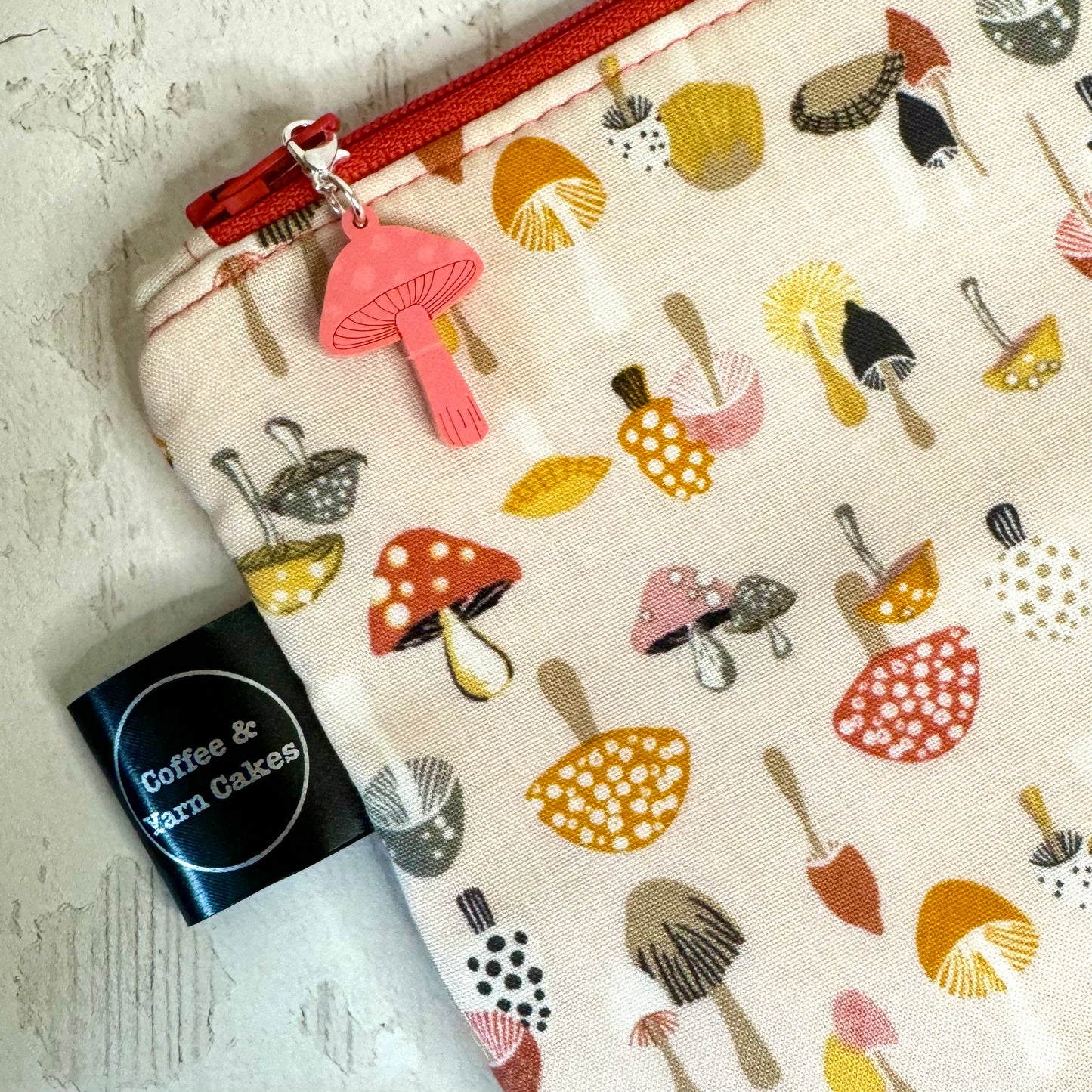 Don't Give A Shitake Mushrooms Zipped Project Bag - Small/Sock Size