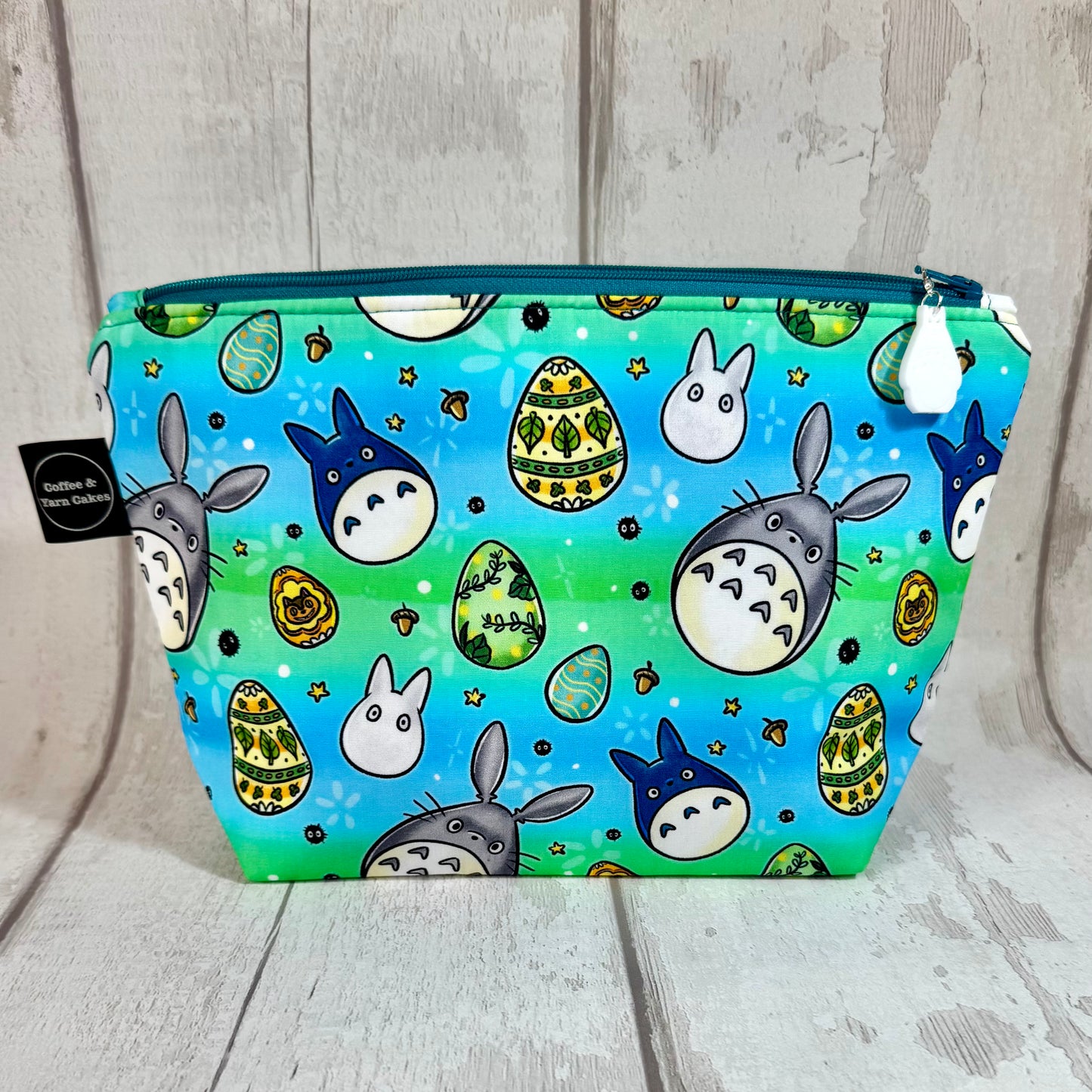 Easter Egg Totoro Zipped Project Bag - Small/Sock Size