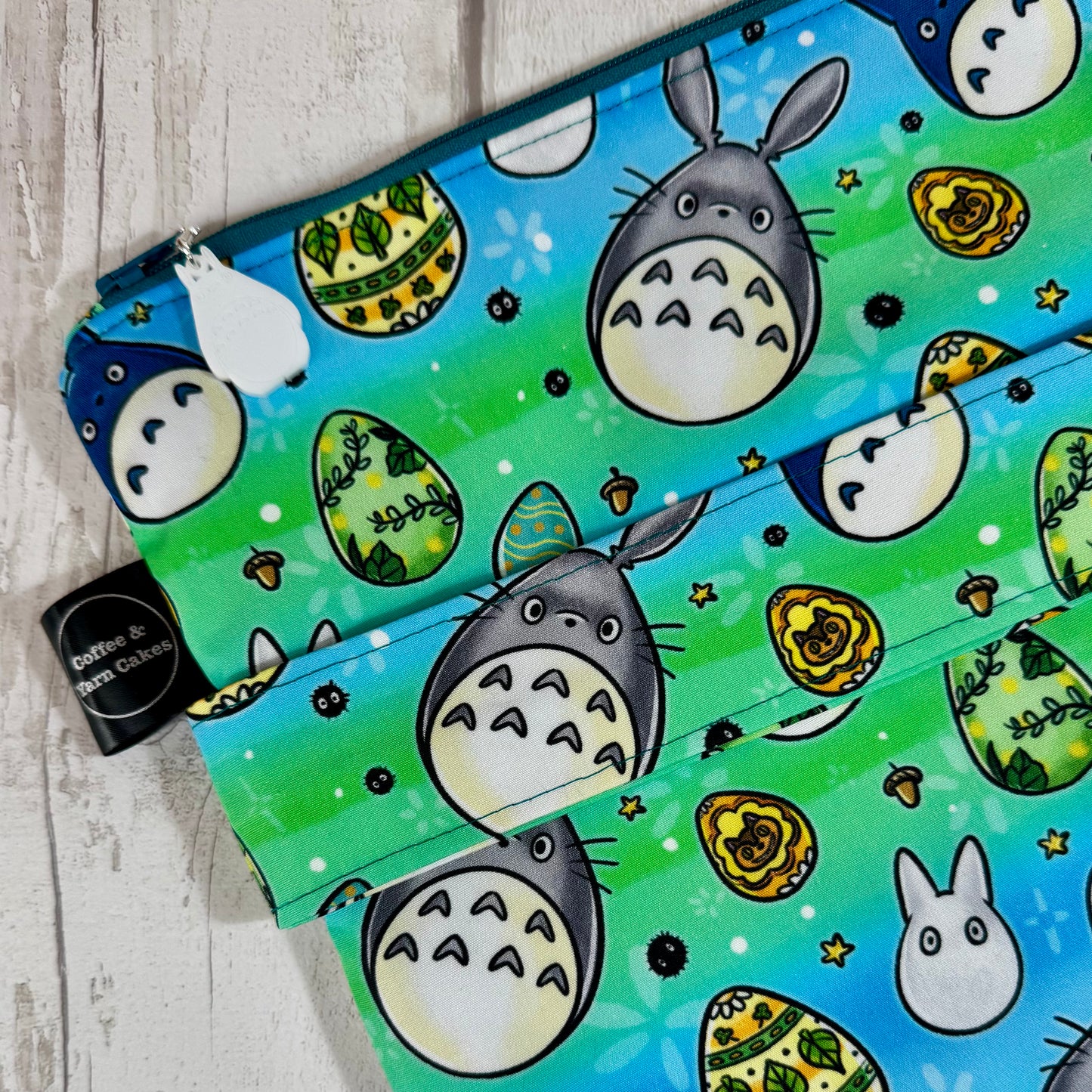 Easter Egg Totoro Zipped Project Bag - Extra Large Size