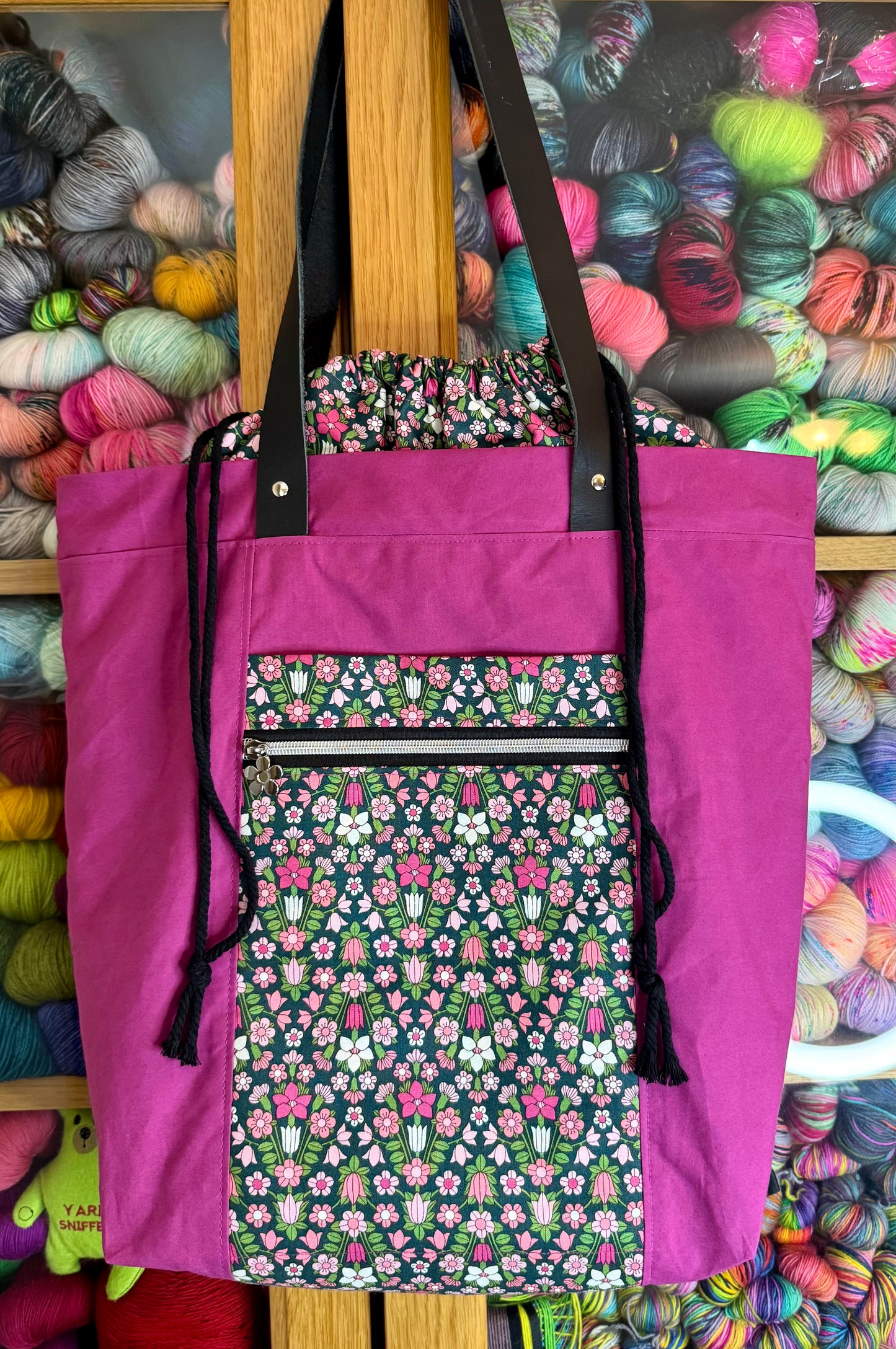 Limited Edition ~ Liberty Flower Show Cotton & Waxed Canvas Tote with Leather Shoulder Straps