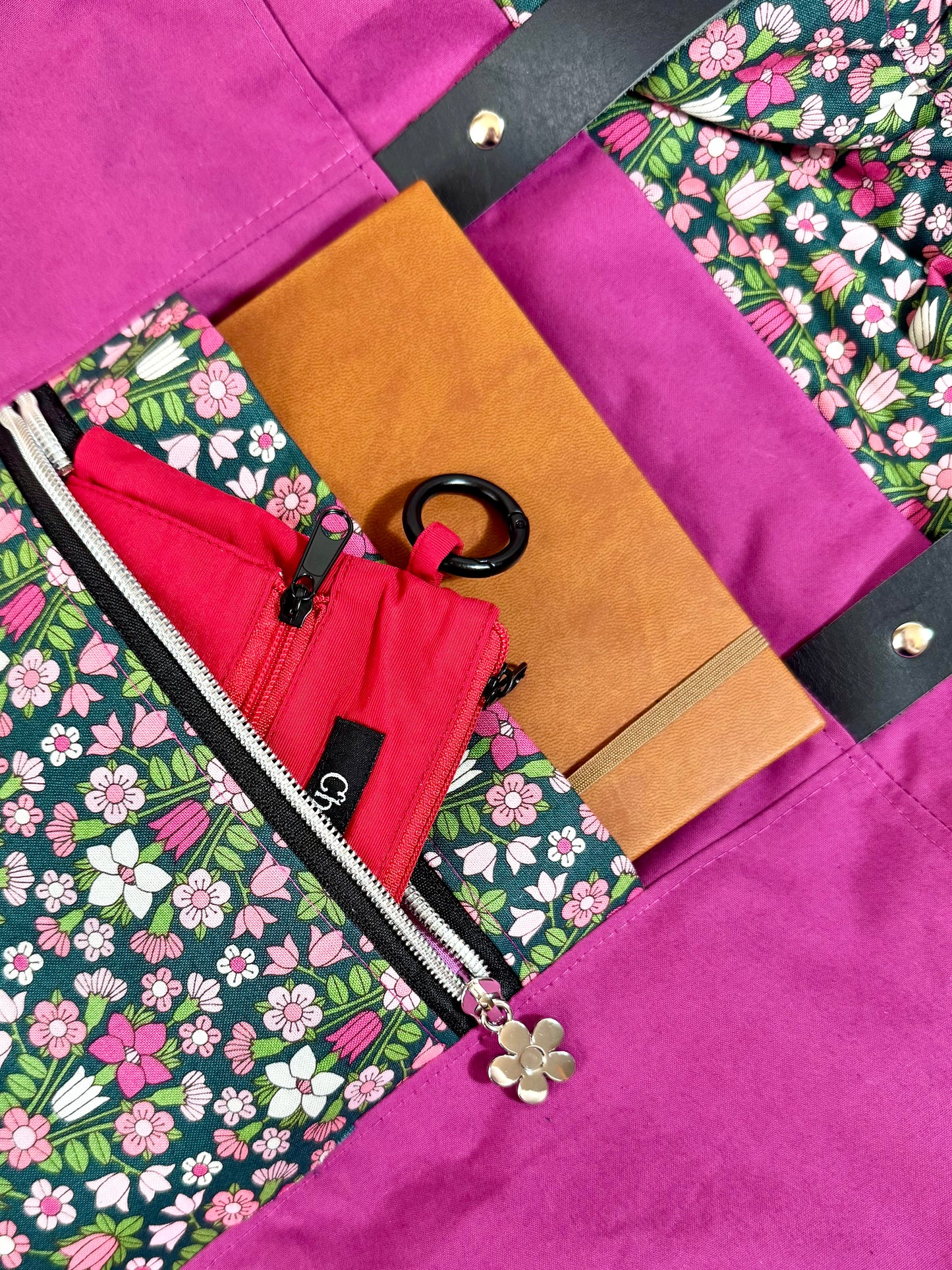 Limited Edition ~ Liberty Flower Show Cotton & Waxed Canvas Tote with Leather Shoulder Straps