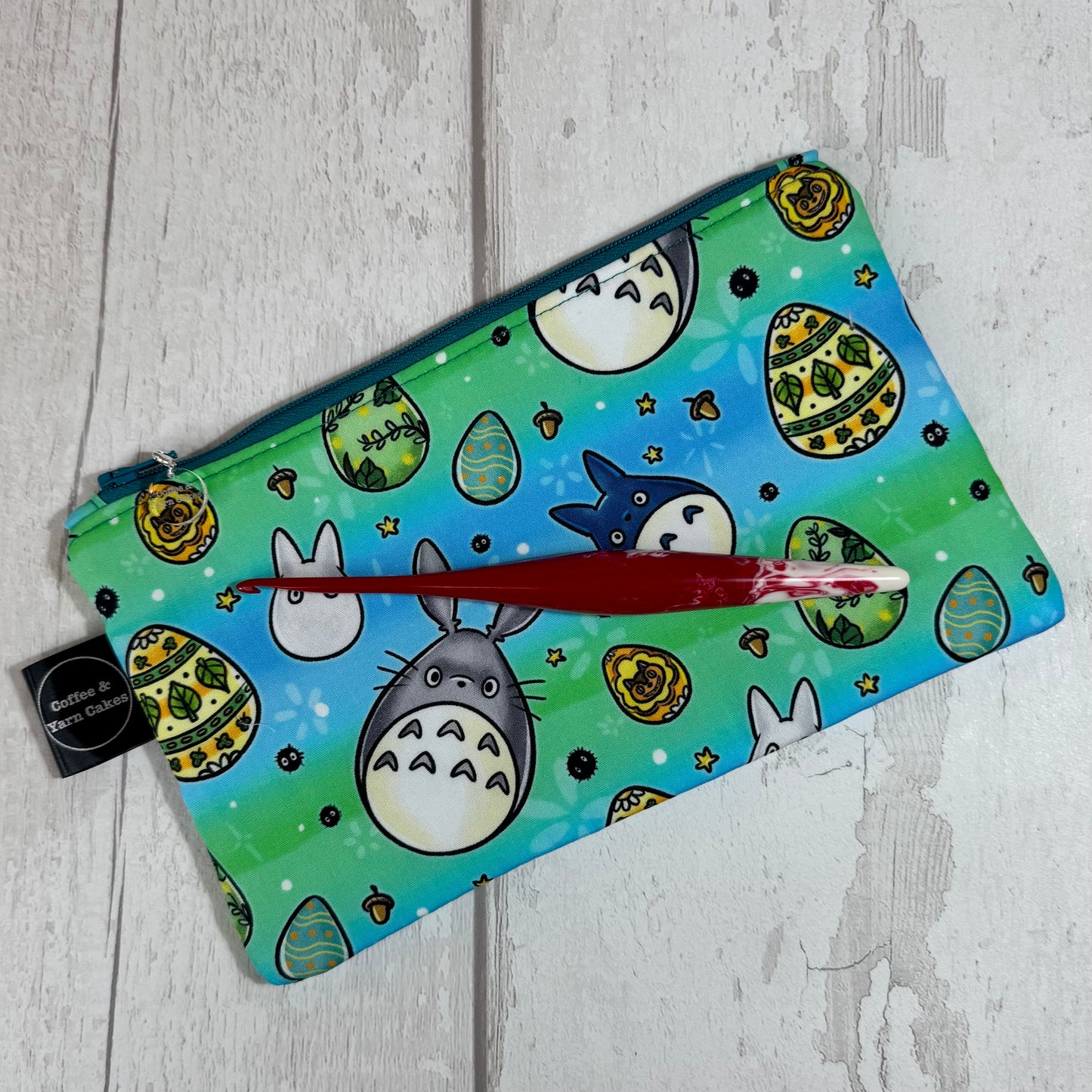 Easter Egg Totoro Zipped Notions Hook DPN Pouch/Case
