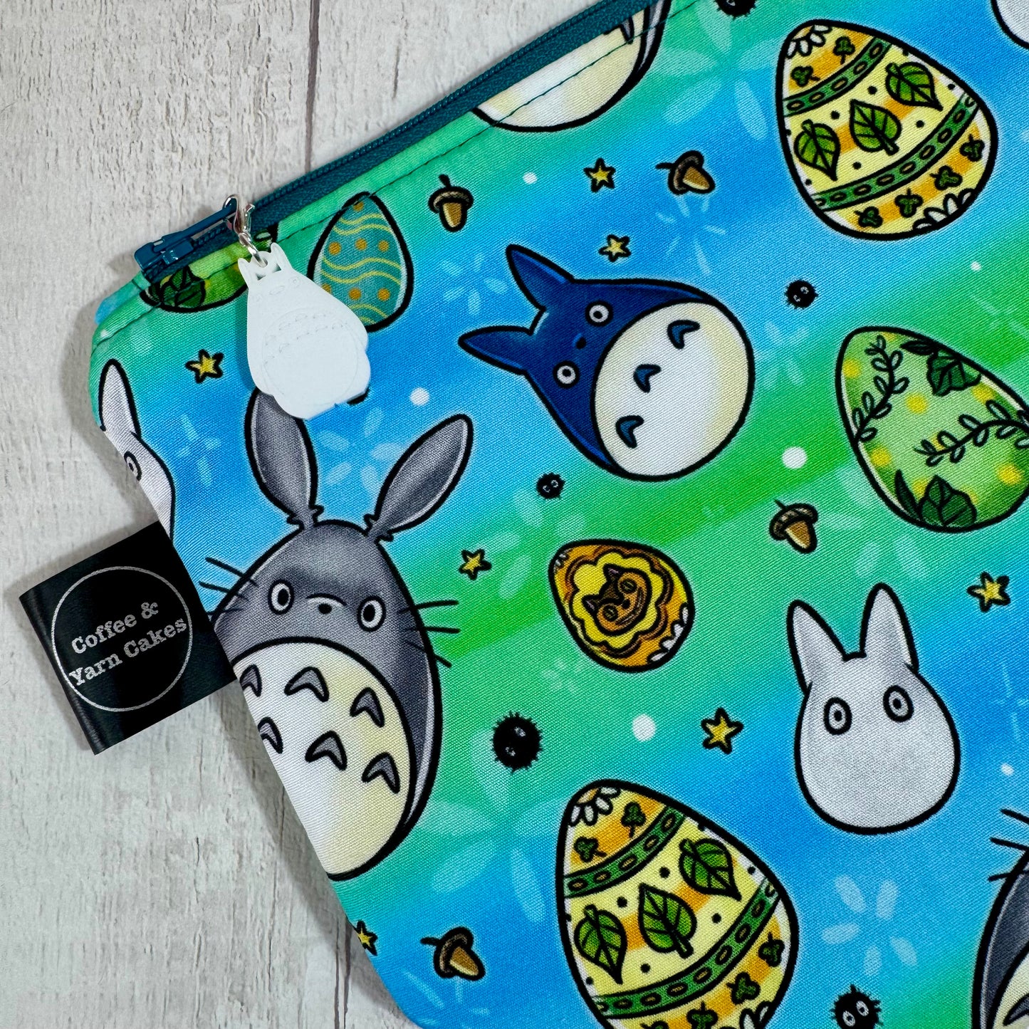Easter Egg Totoro Zipped Project Bag - Small/Sock Size