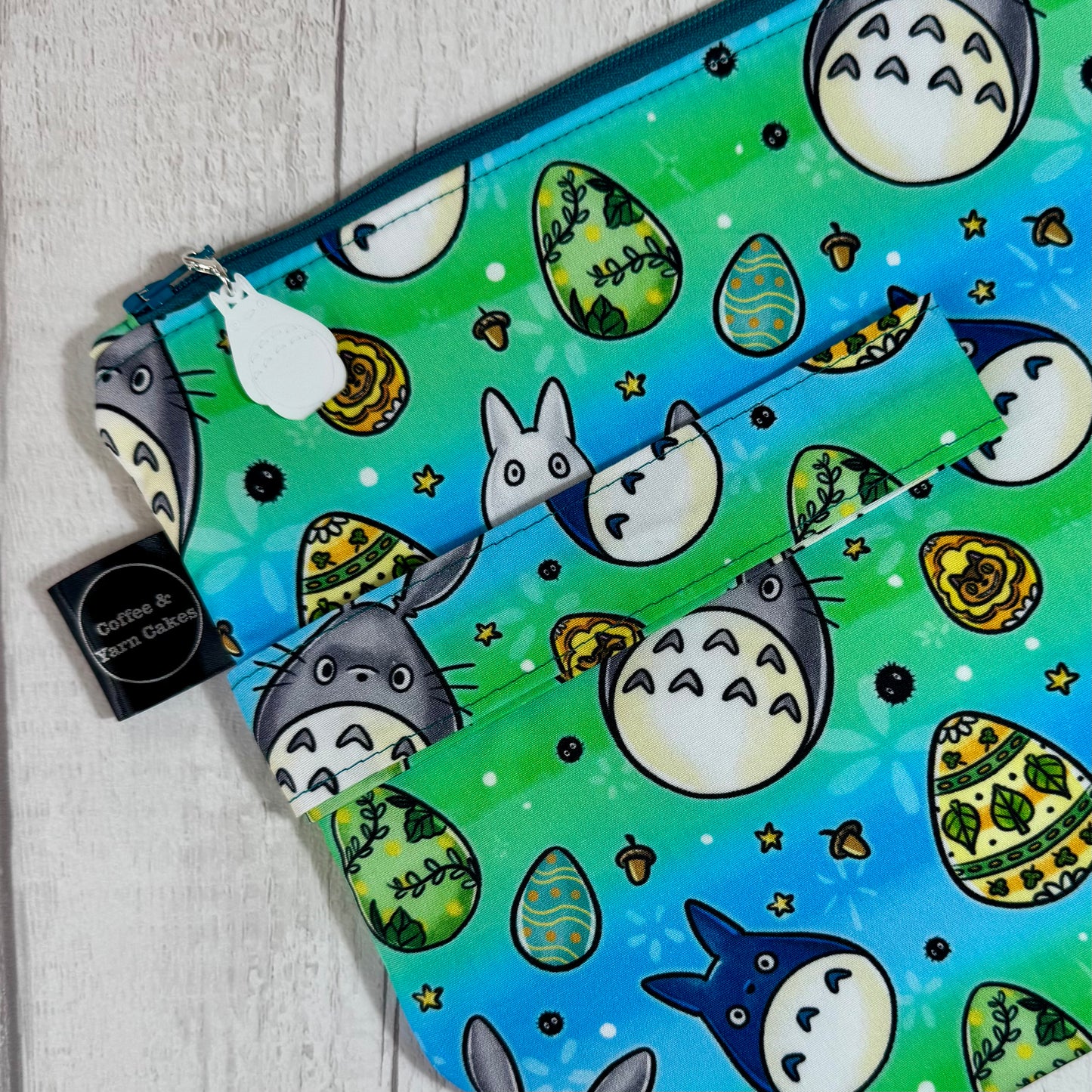 Easter Egg Totoro Zipped Project Bag - Large Size