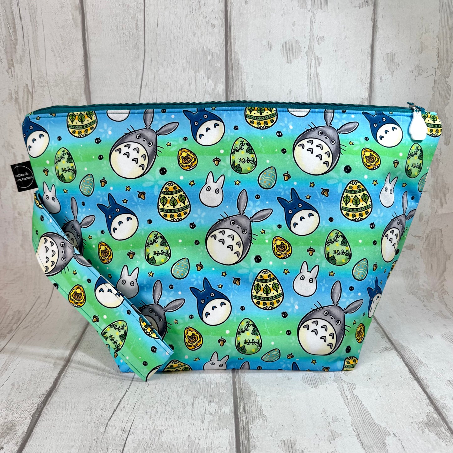 Easter Egg Totoro Zipped Project Bag - Extra Large Size