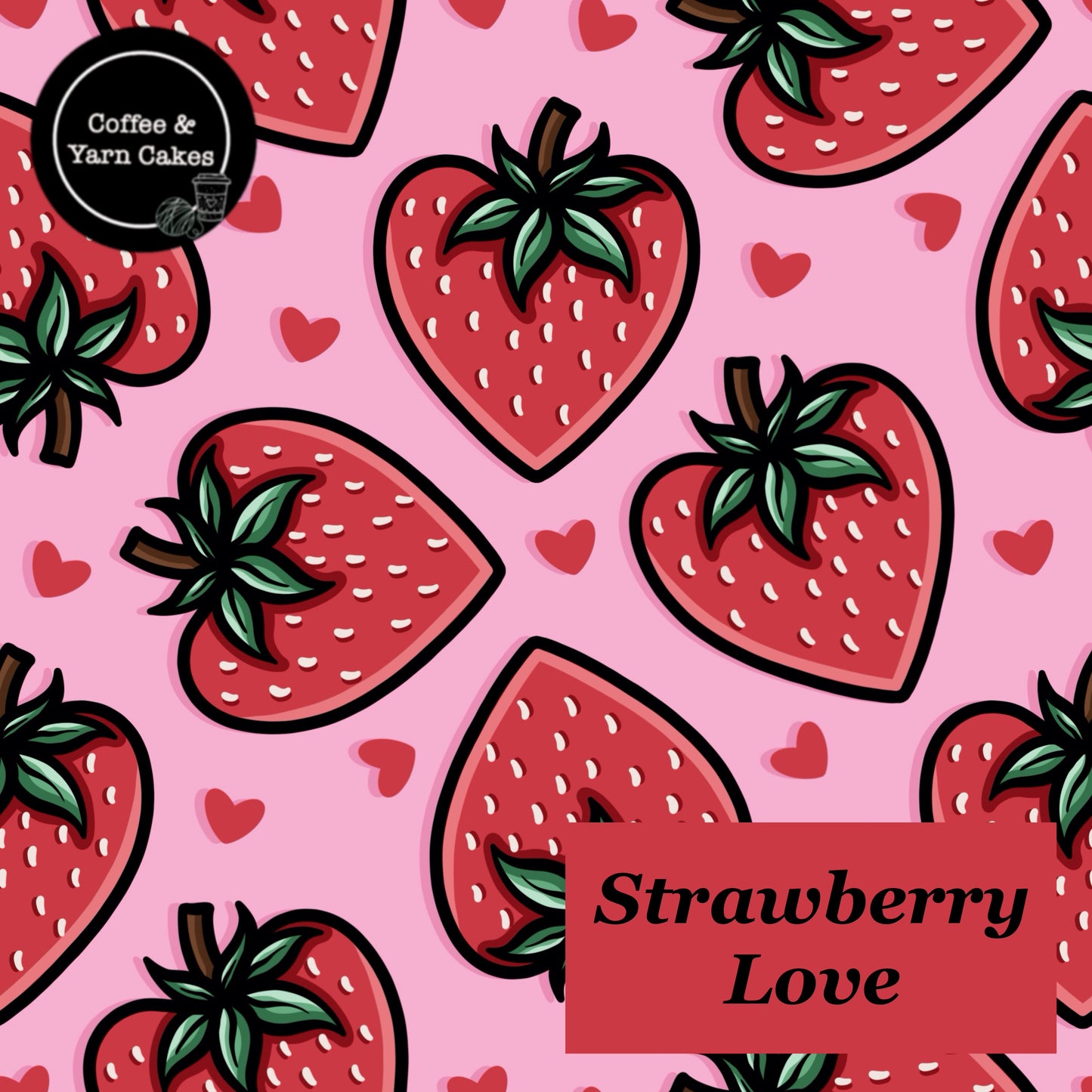 Strawberry Love Zipped Project Bag - Large Size