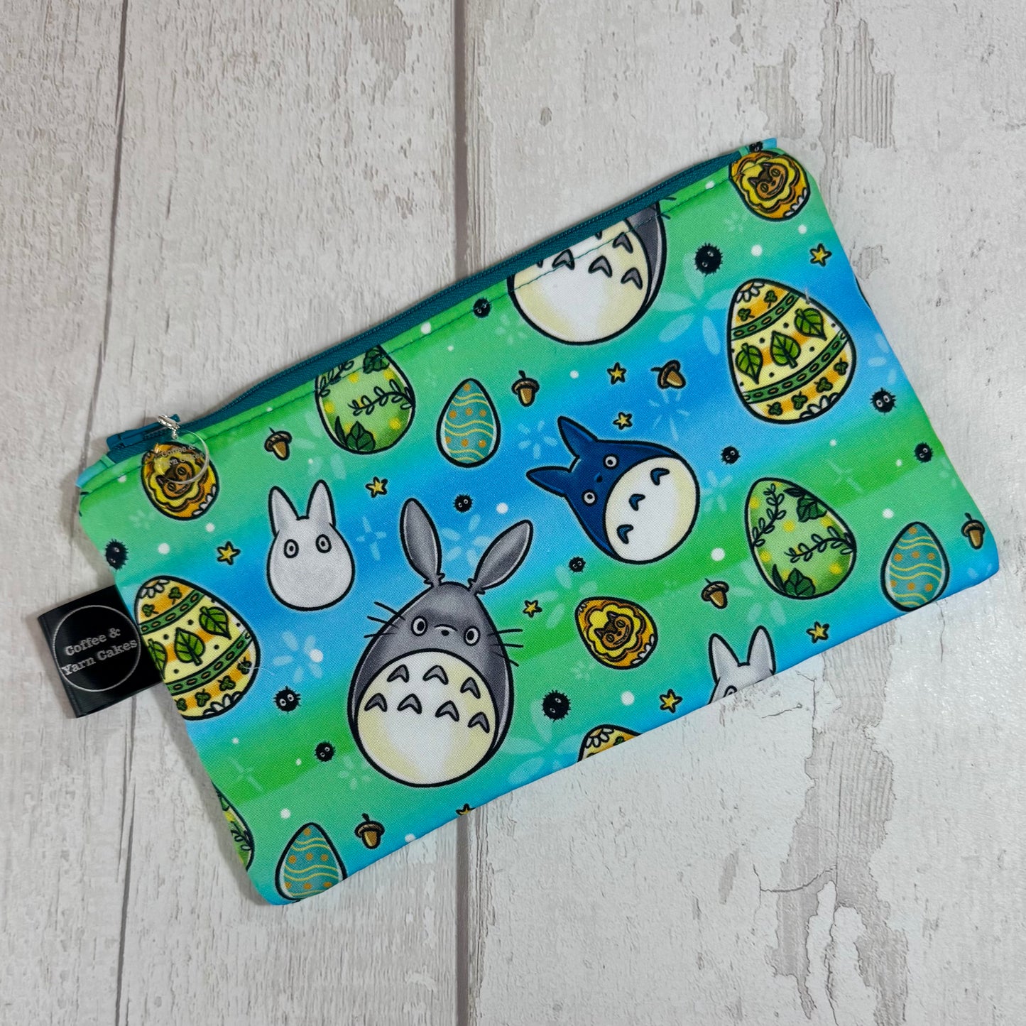 Easter Egg Totoro Zipped Notions Hook DPN Pouch/Case