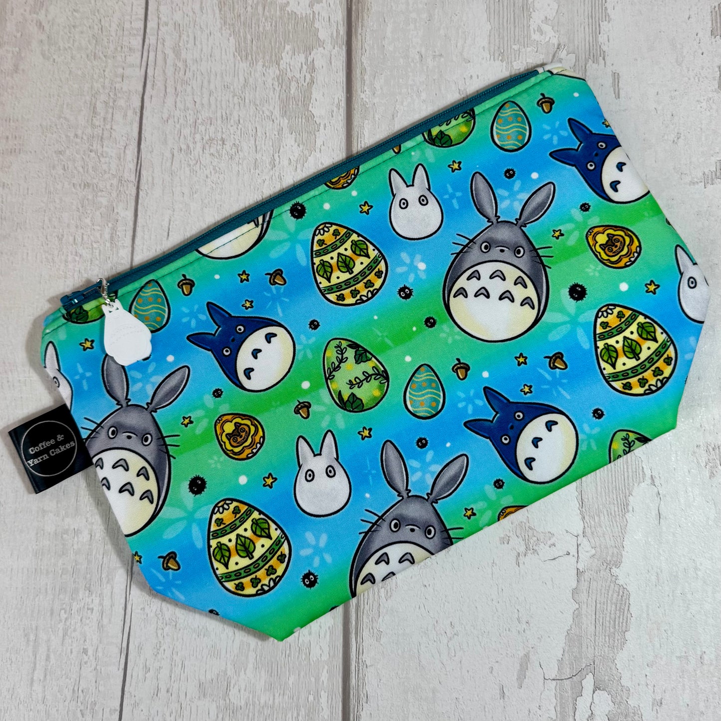 Easter Egg Totoro Zipped Project Bag - Small/Sock Size