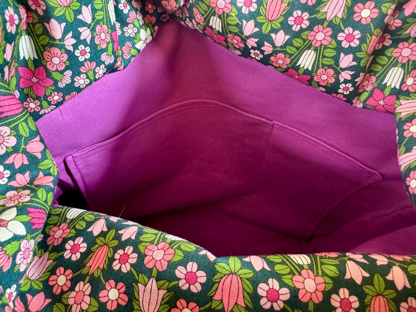 Limited Edition ~ Liberty Flower Show Cotton & Waxed Canvas Tote with Leather Shoulder Straps