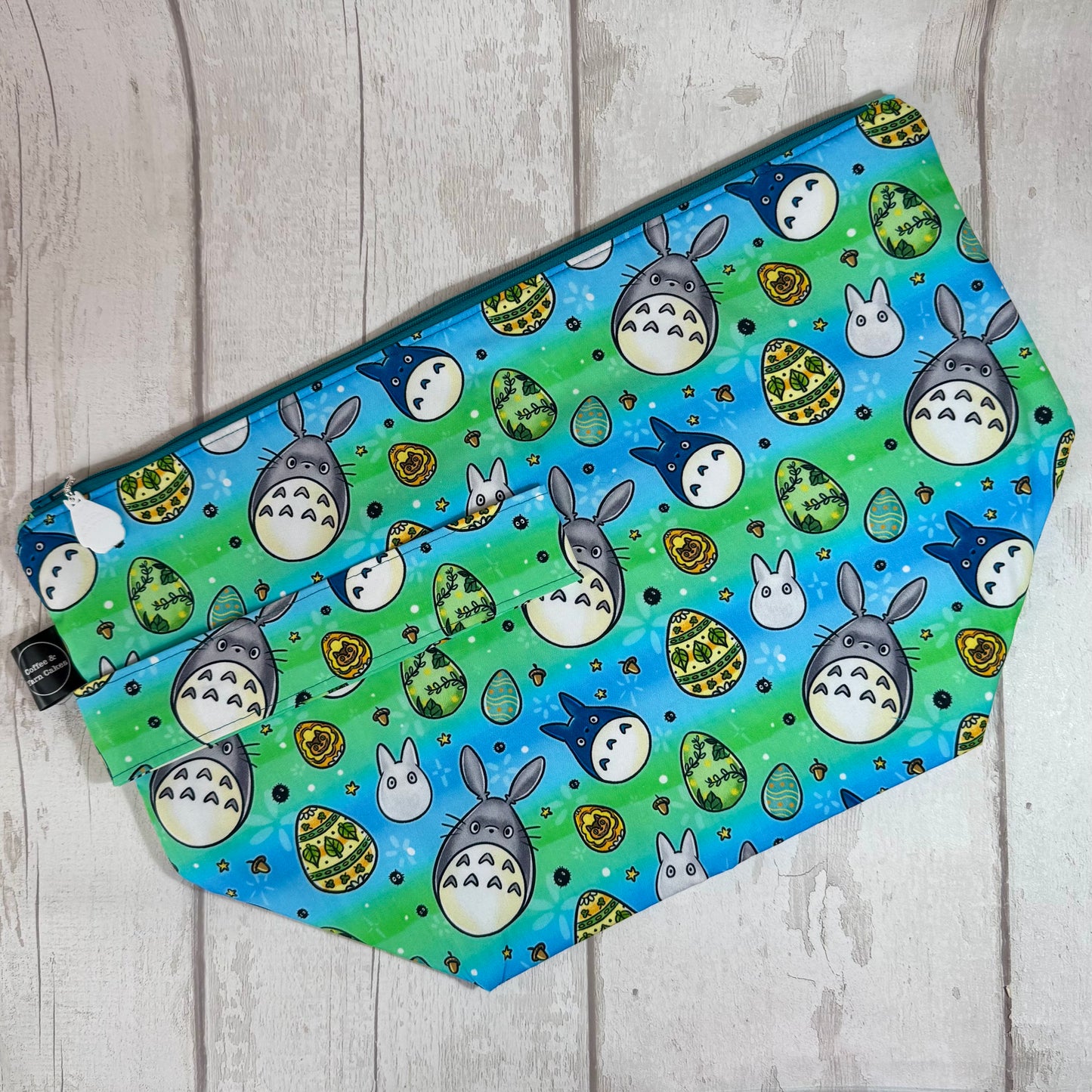 Easter Egg Totoro Zipped Project Bag - Extra Large Size