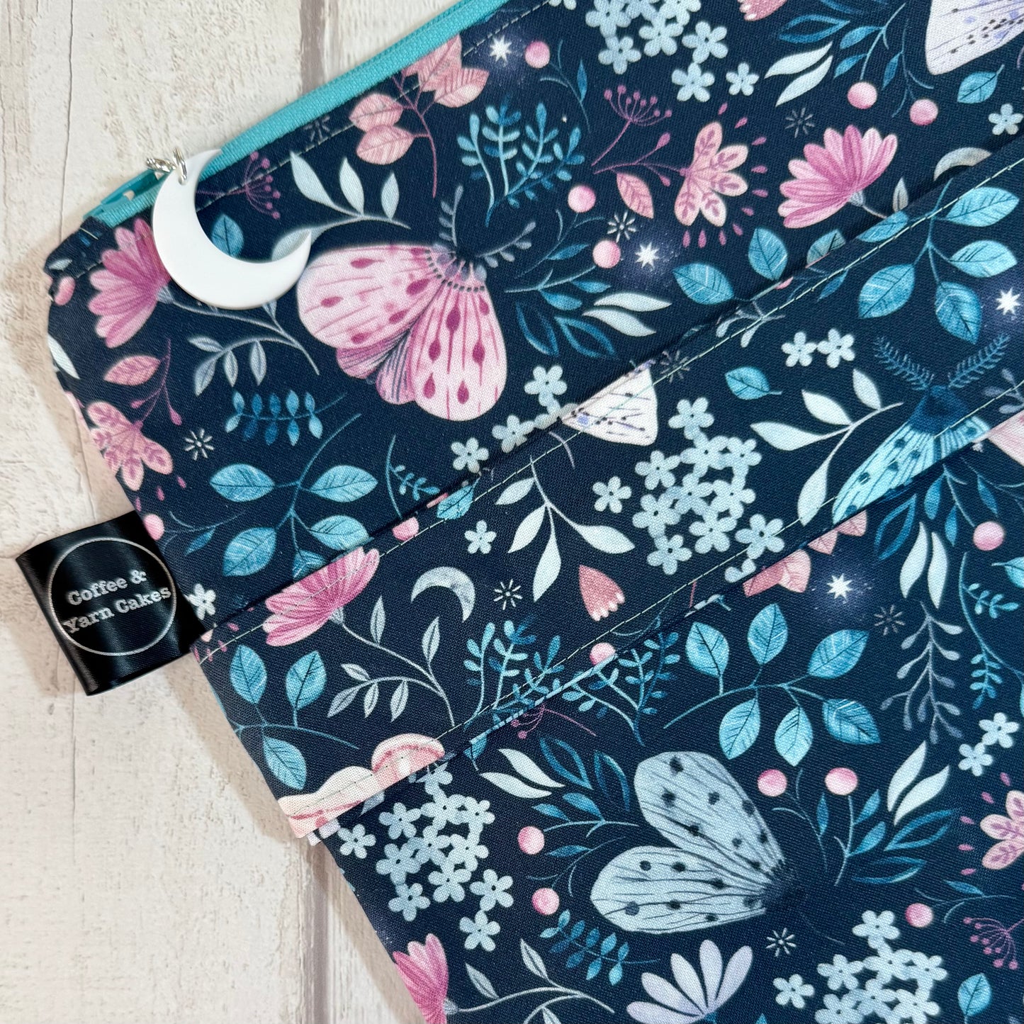 Nightfall Moths Zipped Project Bag - Extra Large Size