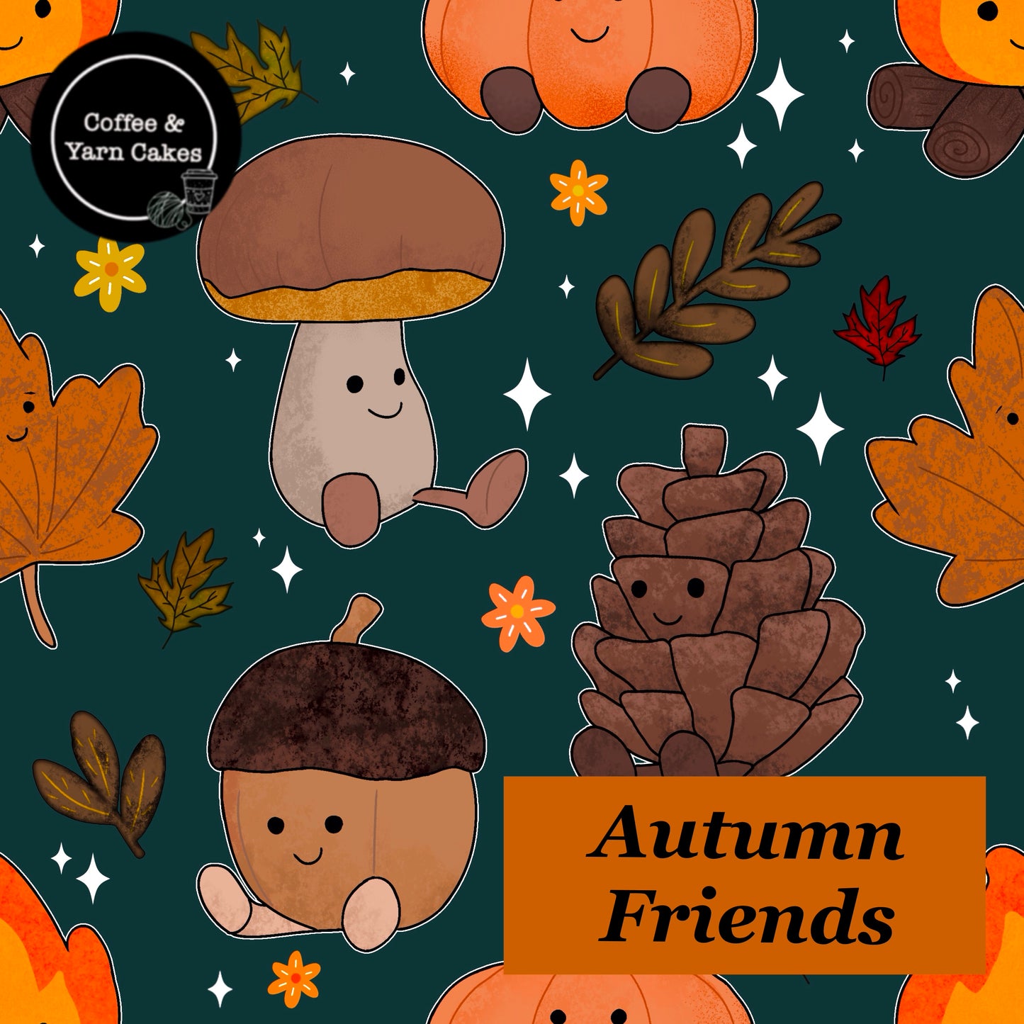 Autumn Friends Zipped Project Bag - Small/Sock Size