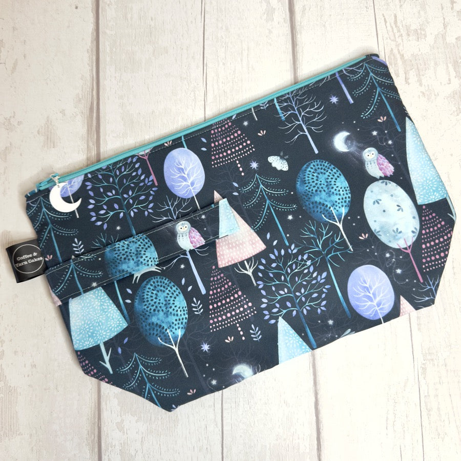 Nightfall Trees Zipped Project Bags - Large Size