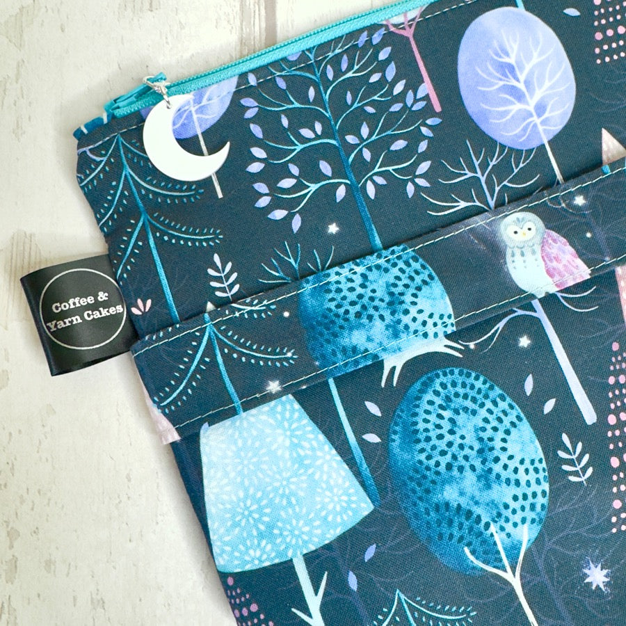 Nightfall Trees Zipped Project Bags - Large Size