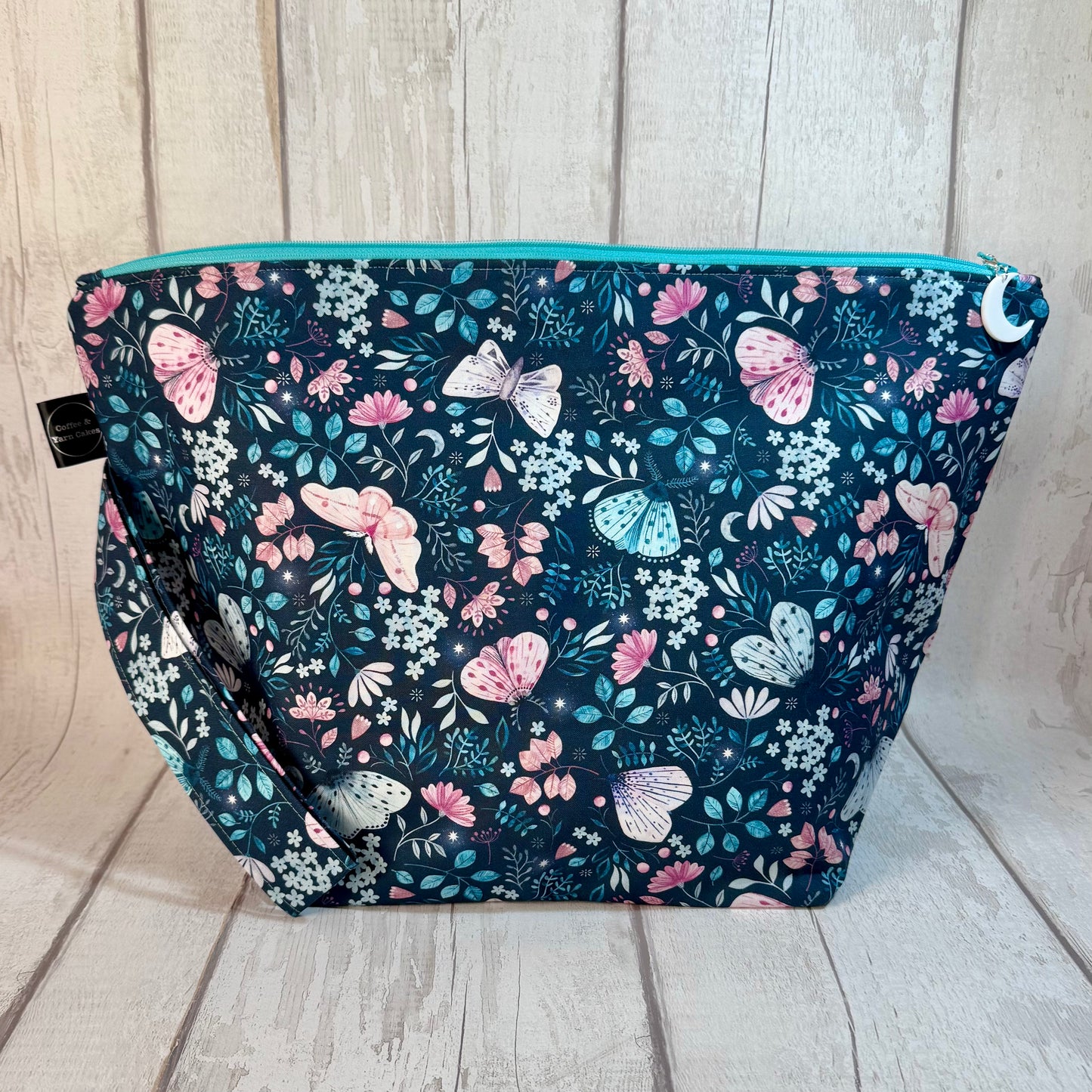 Nightfall Moths Zipped Project Bag - Extra Large Size