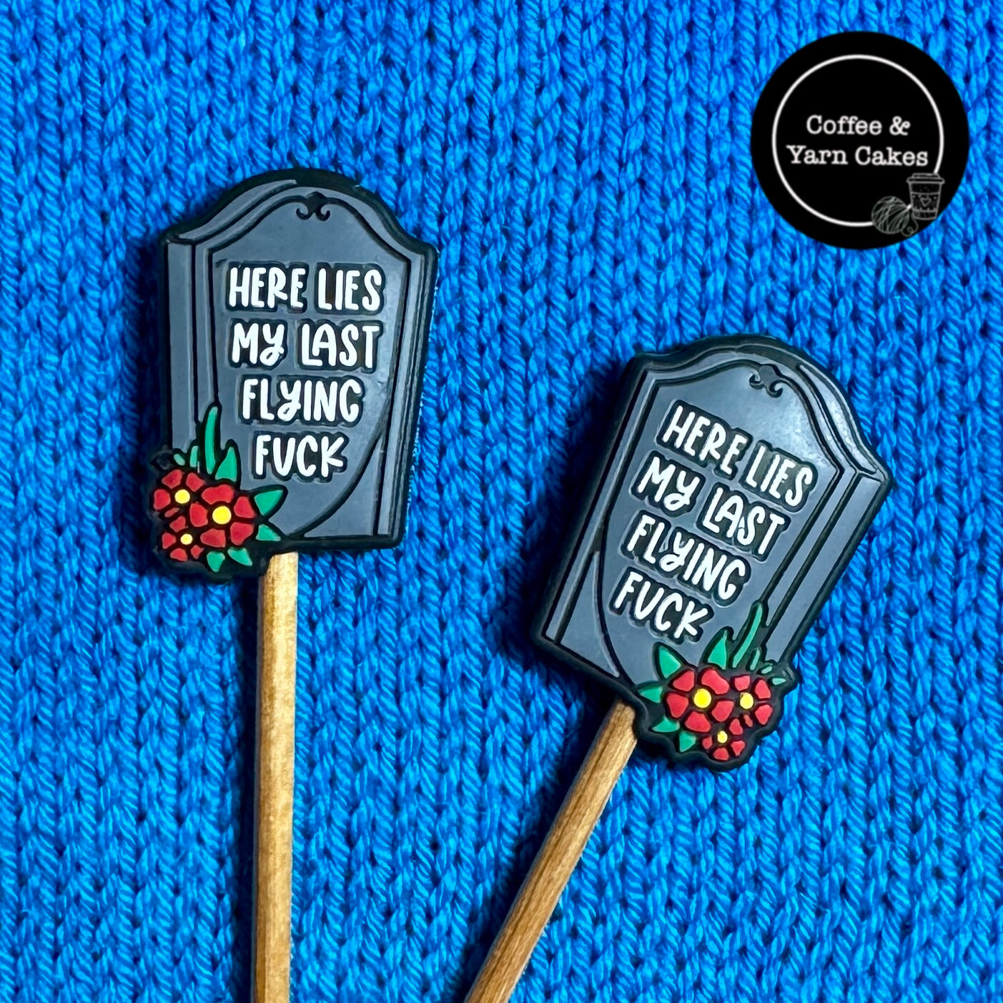 Here Lies My Last Flying Fuck Gravestone Stitch Stoppers 1 Pair