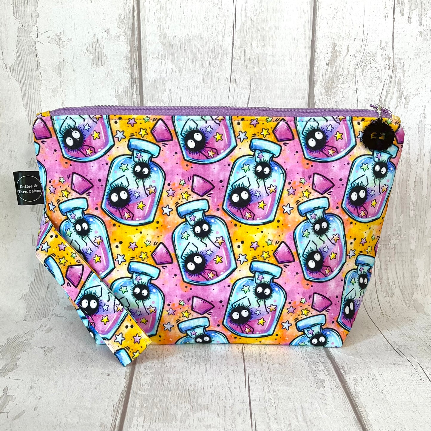Susuwatari Soot Dust Sprites Jars Zipped Project Bag - Large Size