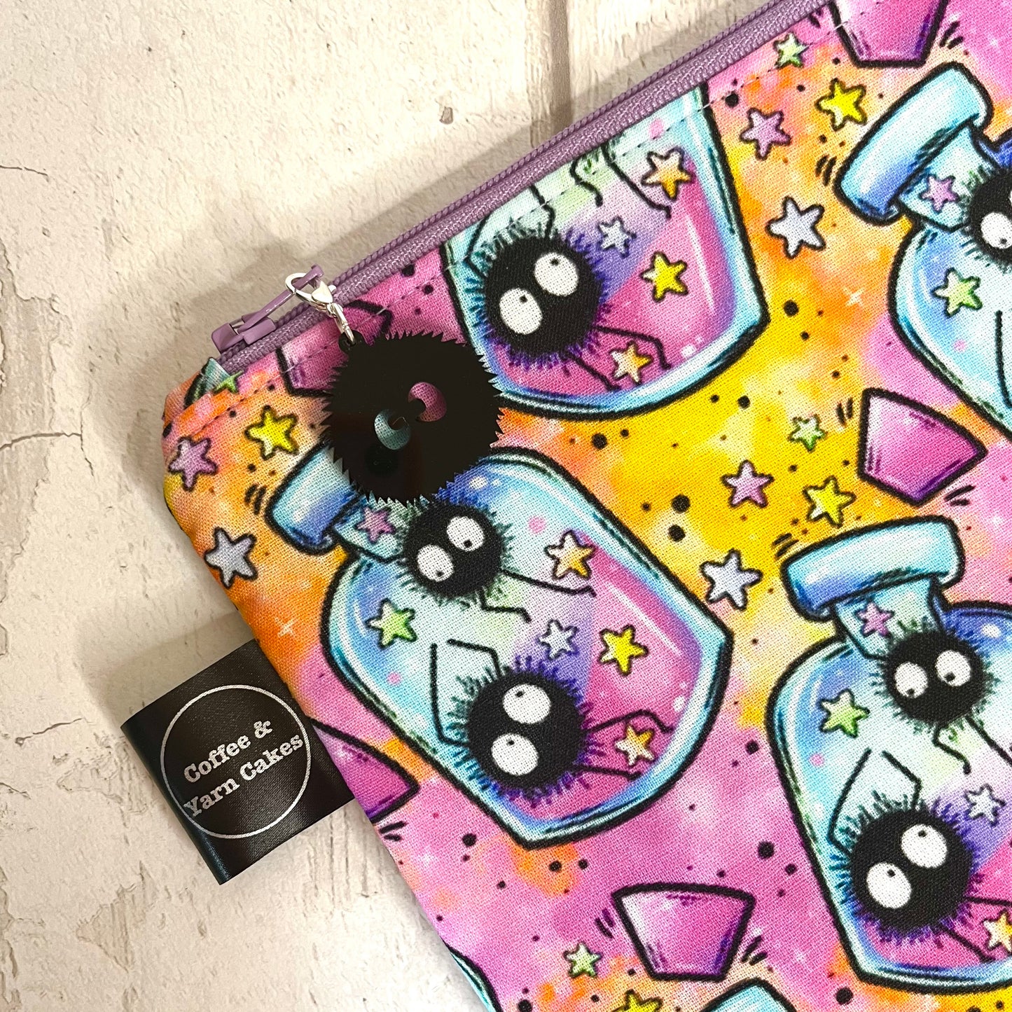 Susuwatari Soot Dust Sprites Jars Zipped Project Bag - Small/Sock Size
