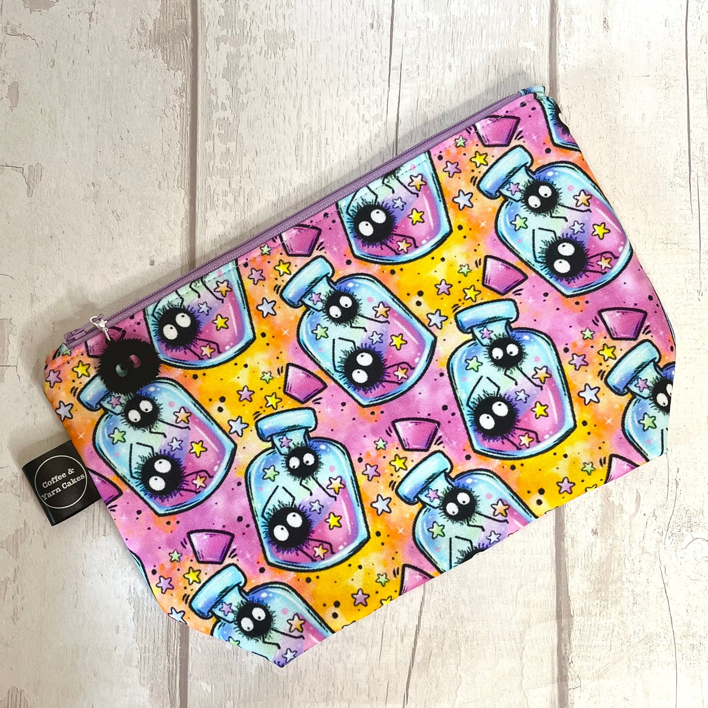 Susuwatari Soot Dust Sprites Jars Zipped Project Bag - Small/Sock Size