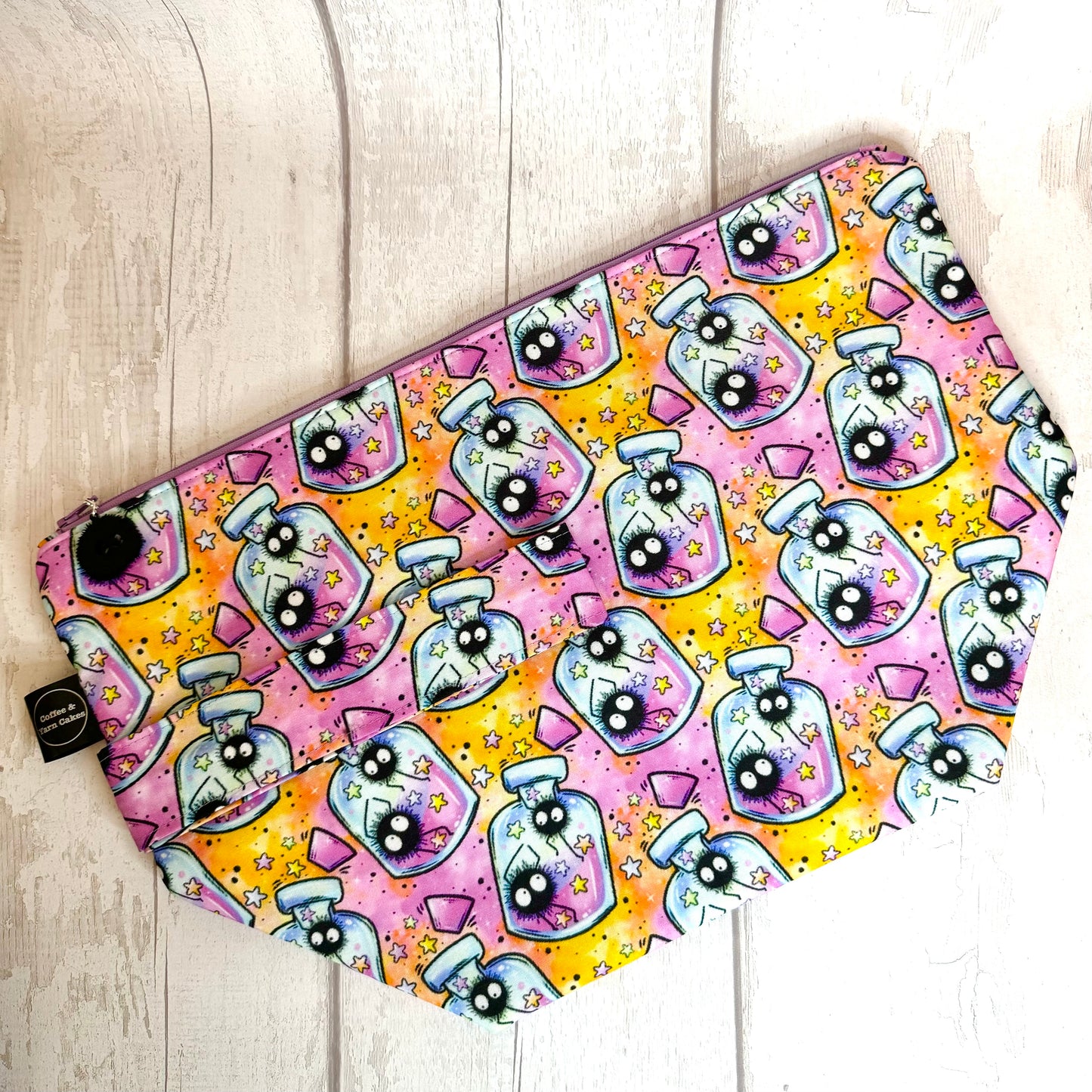 Susuwatari Soot Dust Sprites Jars Zipped Project Bag - Extra Large Size