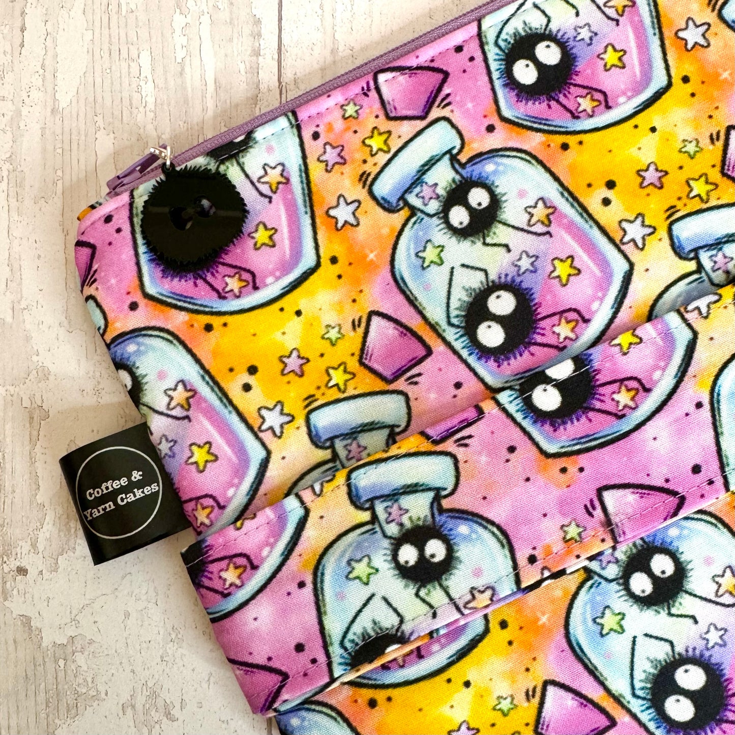 Susuwatari Soot Dust Sprites Jars Zipped Project Bag - Extra Large Size