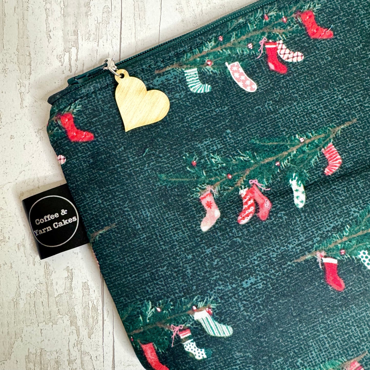 Deck The Halls Christmas Stockings Zipped Project Bag - Small/Sock Size