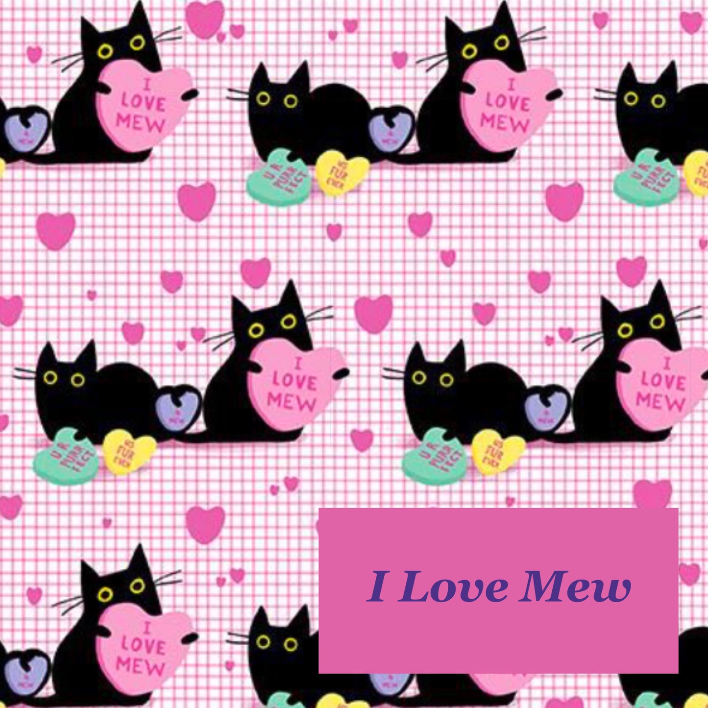 I Love Mew Cats Zipped Project Bag - Small/Sock Size