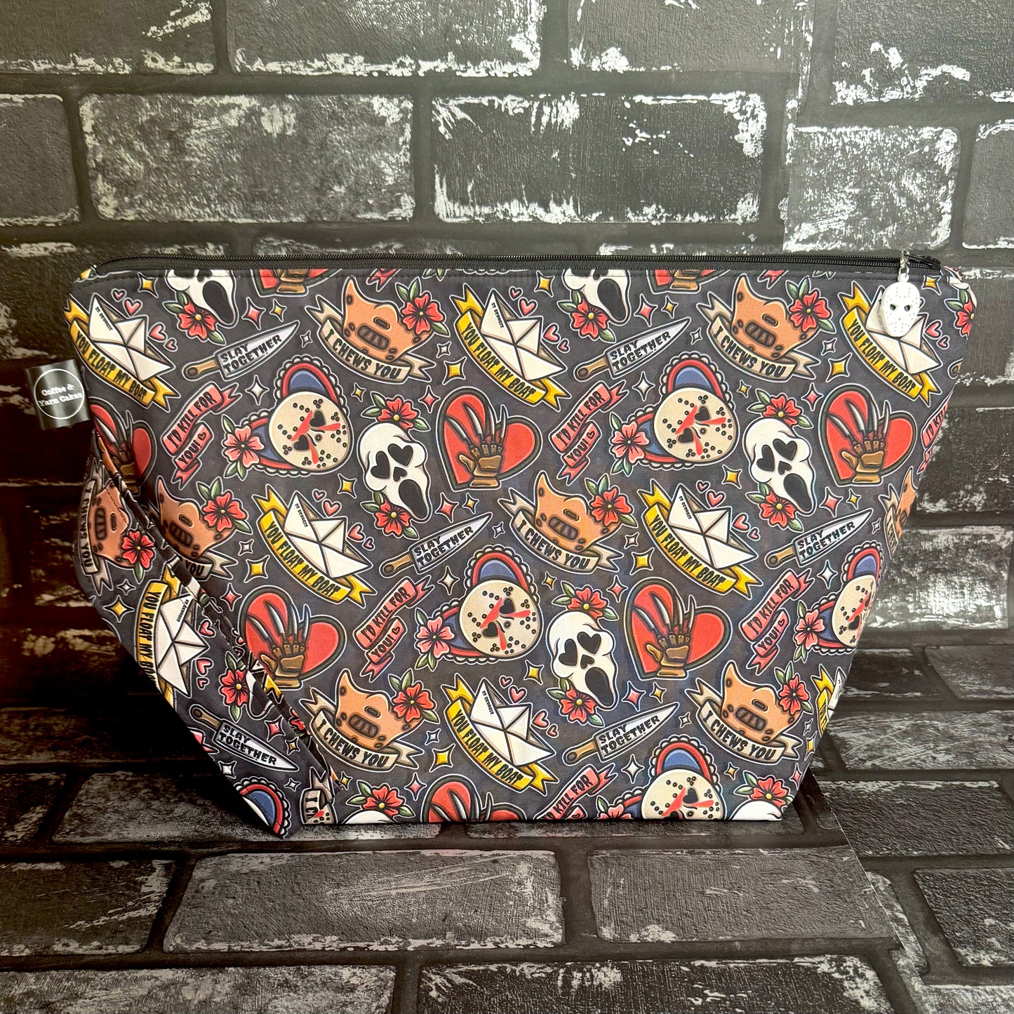 I Would Kill For You Horror Zipped Project Bag - Extra Large Size