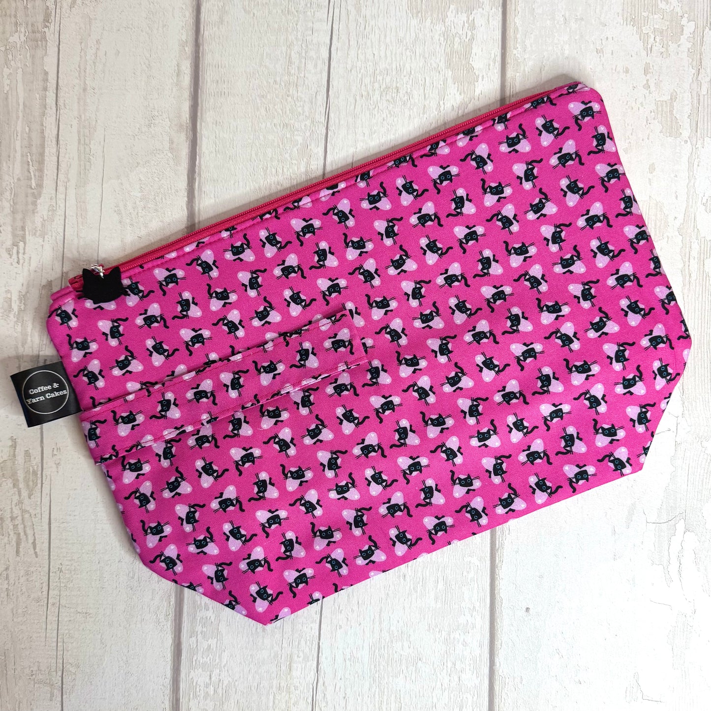 Kitty Love Cats Zipped Project Bags - Large Size