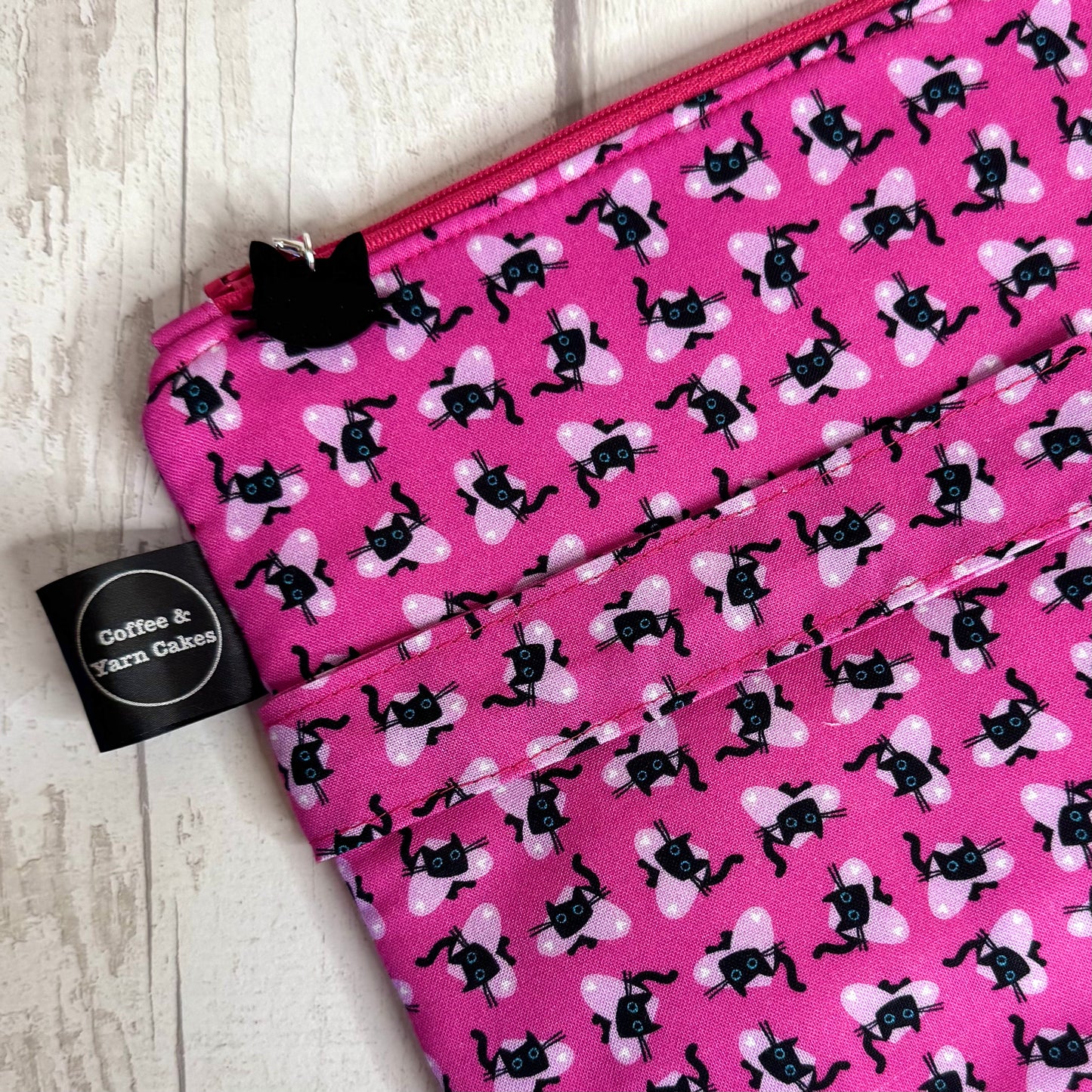 Kitty Love Cats Zipped Project Bags - Large Size