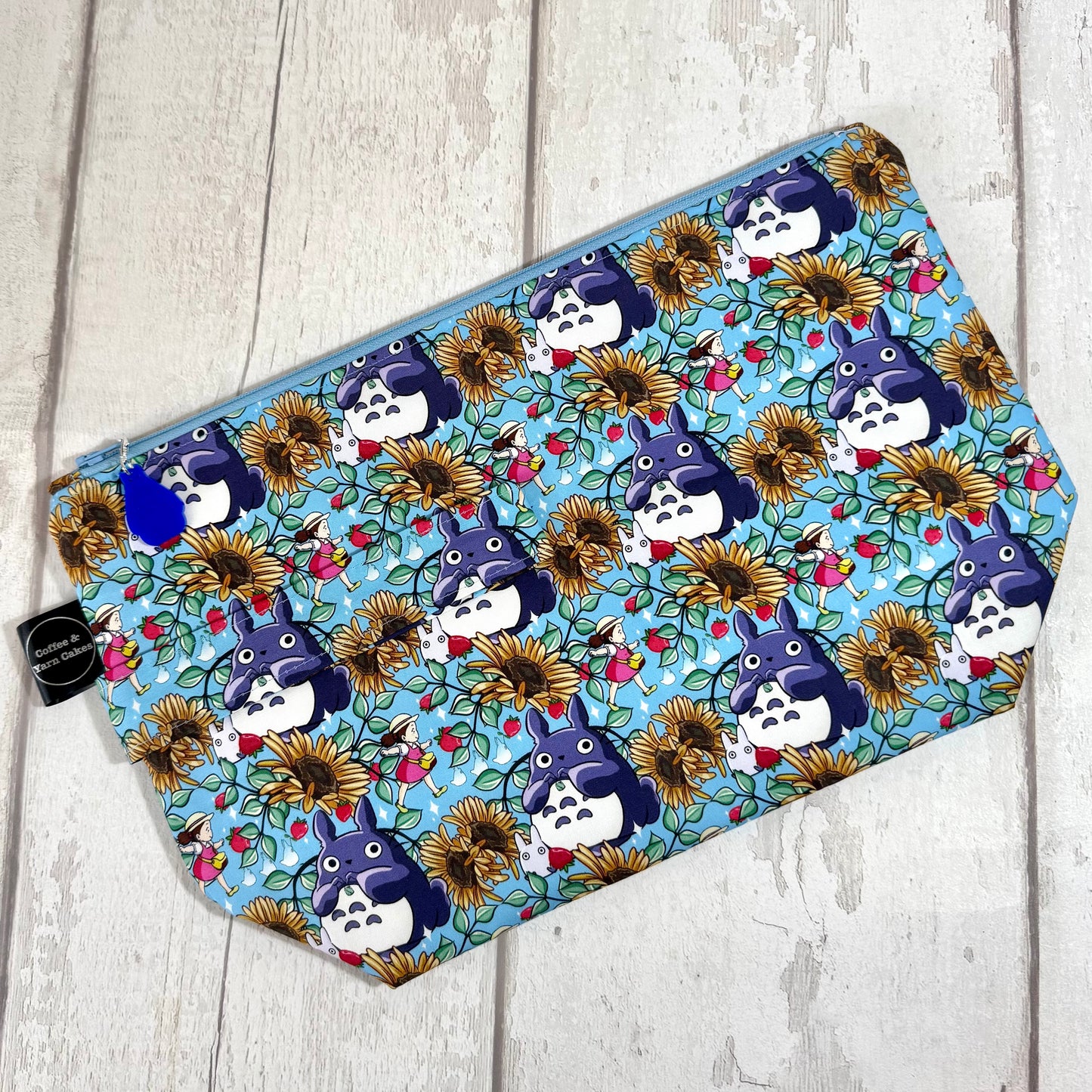 Sunflower Totoro Zipped Project Bag - Large Size