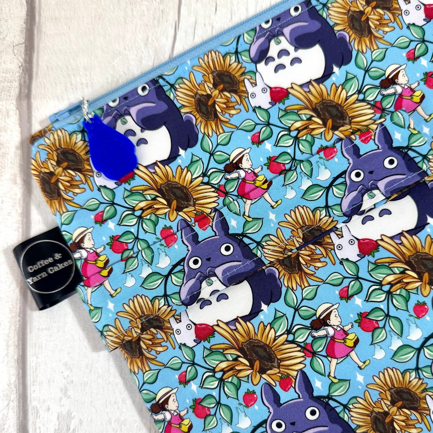 Sunflower Totoro Zipped Project Bag - Large Size