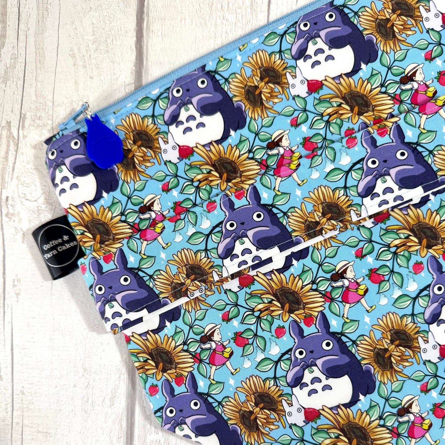 Sunflower Totoro Zipped Project Bag - Extra Large Size