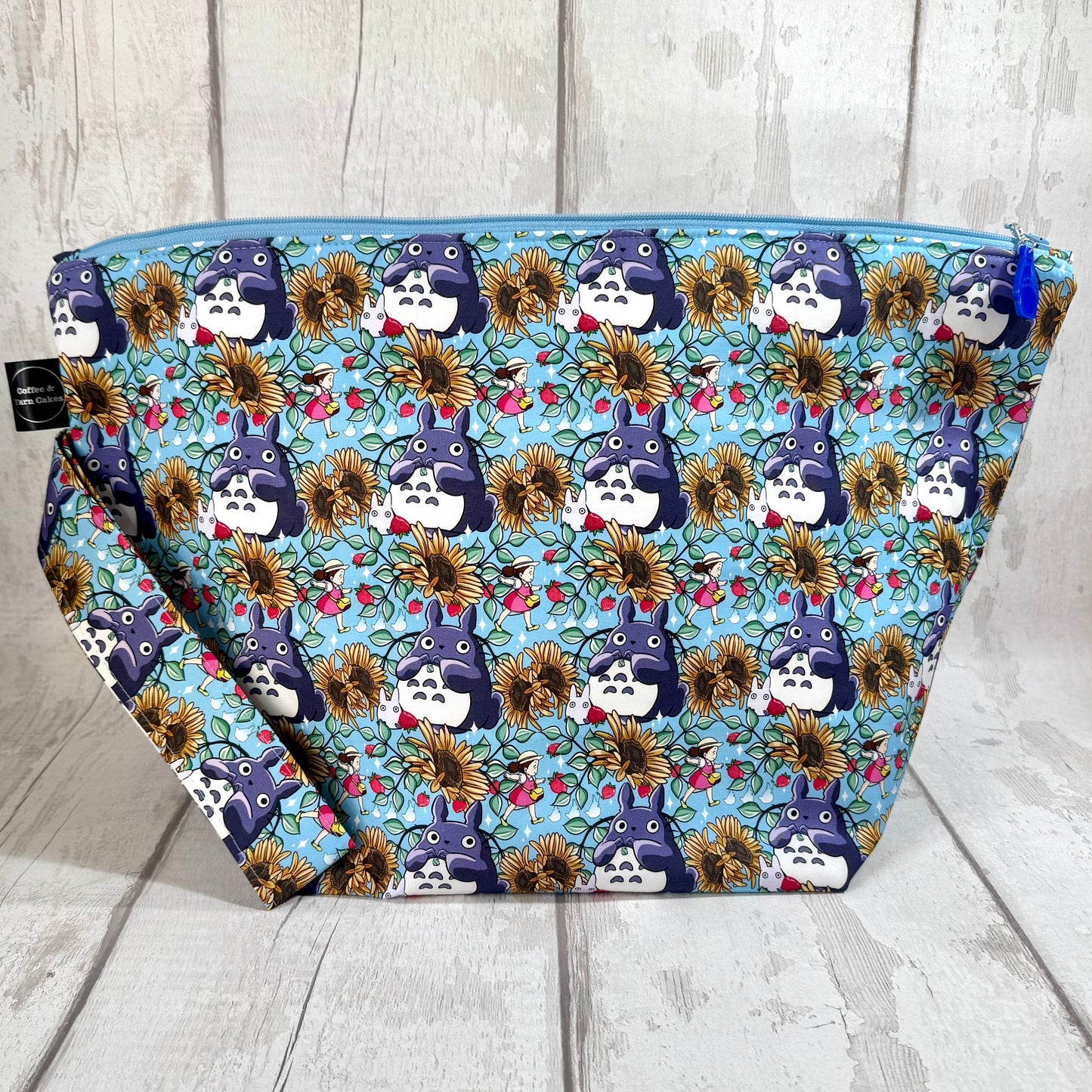 Sunflower Totoro Zipped Project Bag - Extra Large Size