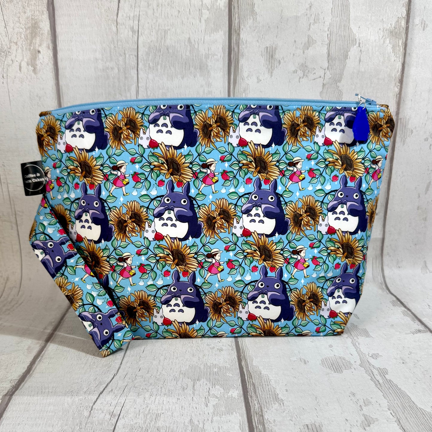 Sunflower Totoro Zipped Project Bag - Large Size