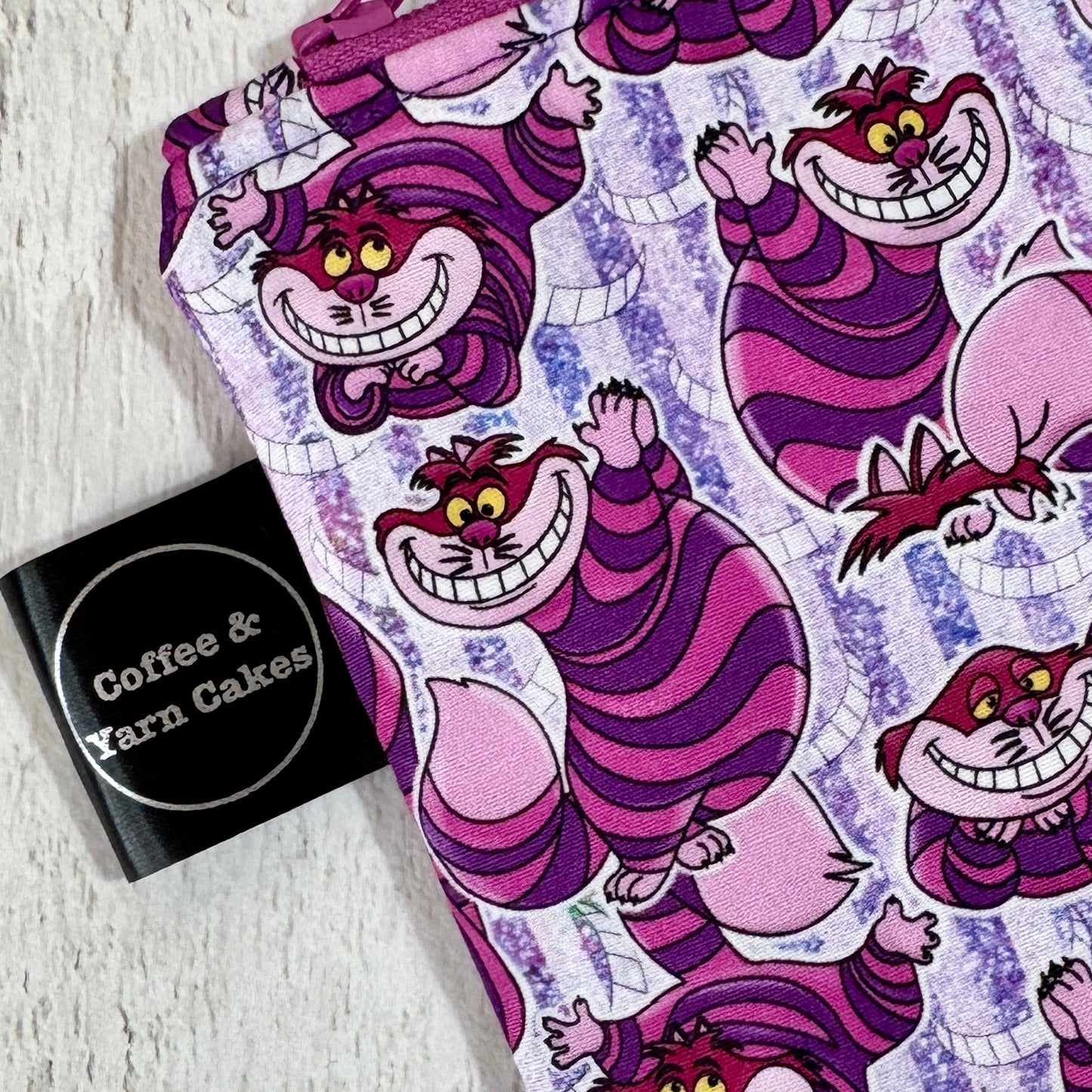 Cheshire Cat Wonderland Zipped Notions Hook DPN Pouch/Case