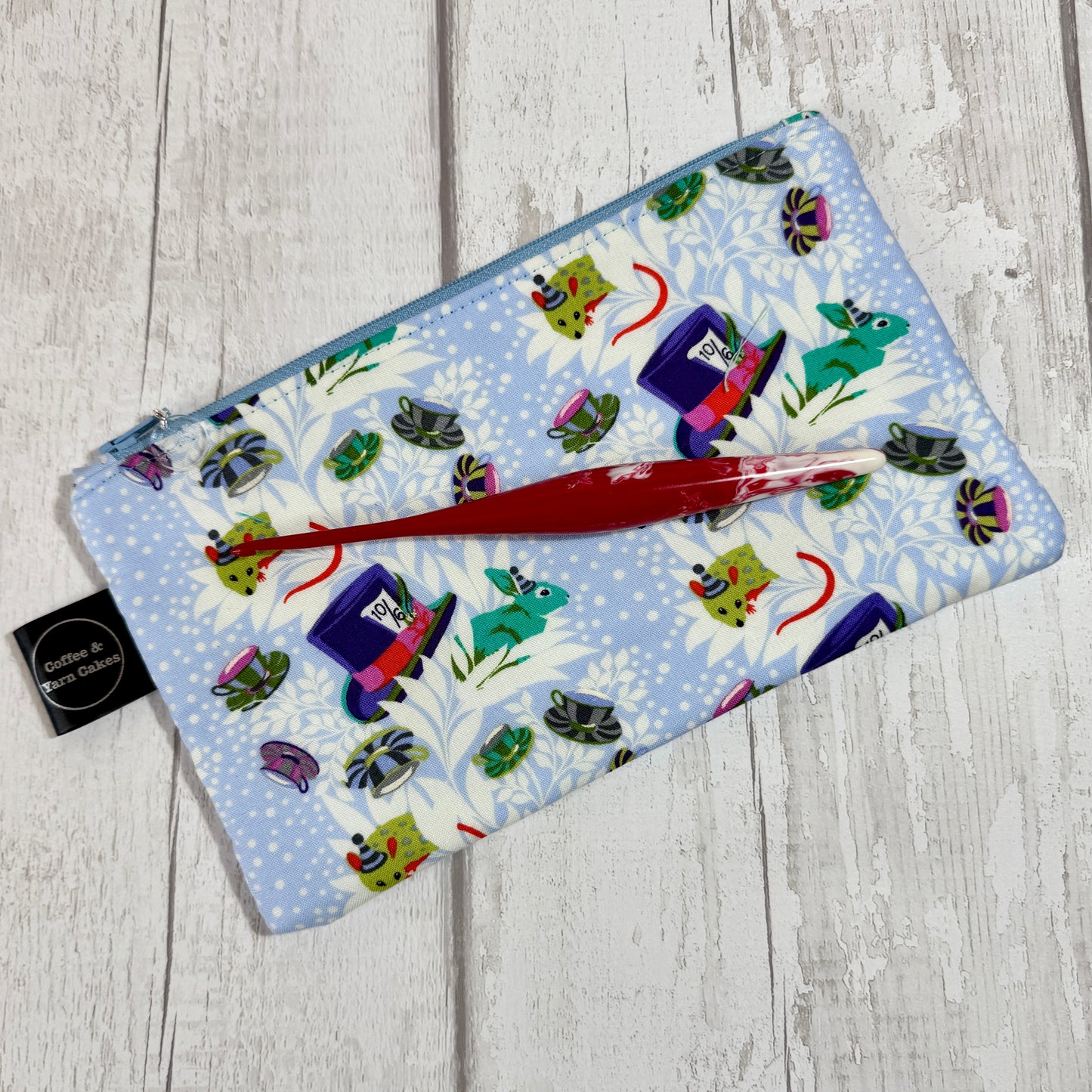 Curiouser 6pm Somewhere Wonderland Zipped Notions Hook DPN Pouch/Case
