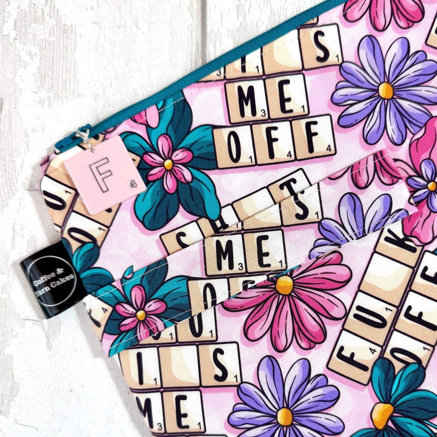Sweary Scrabble Zipped Project Bag - Large Size