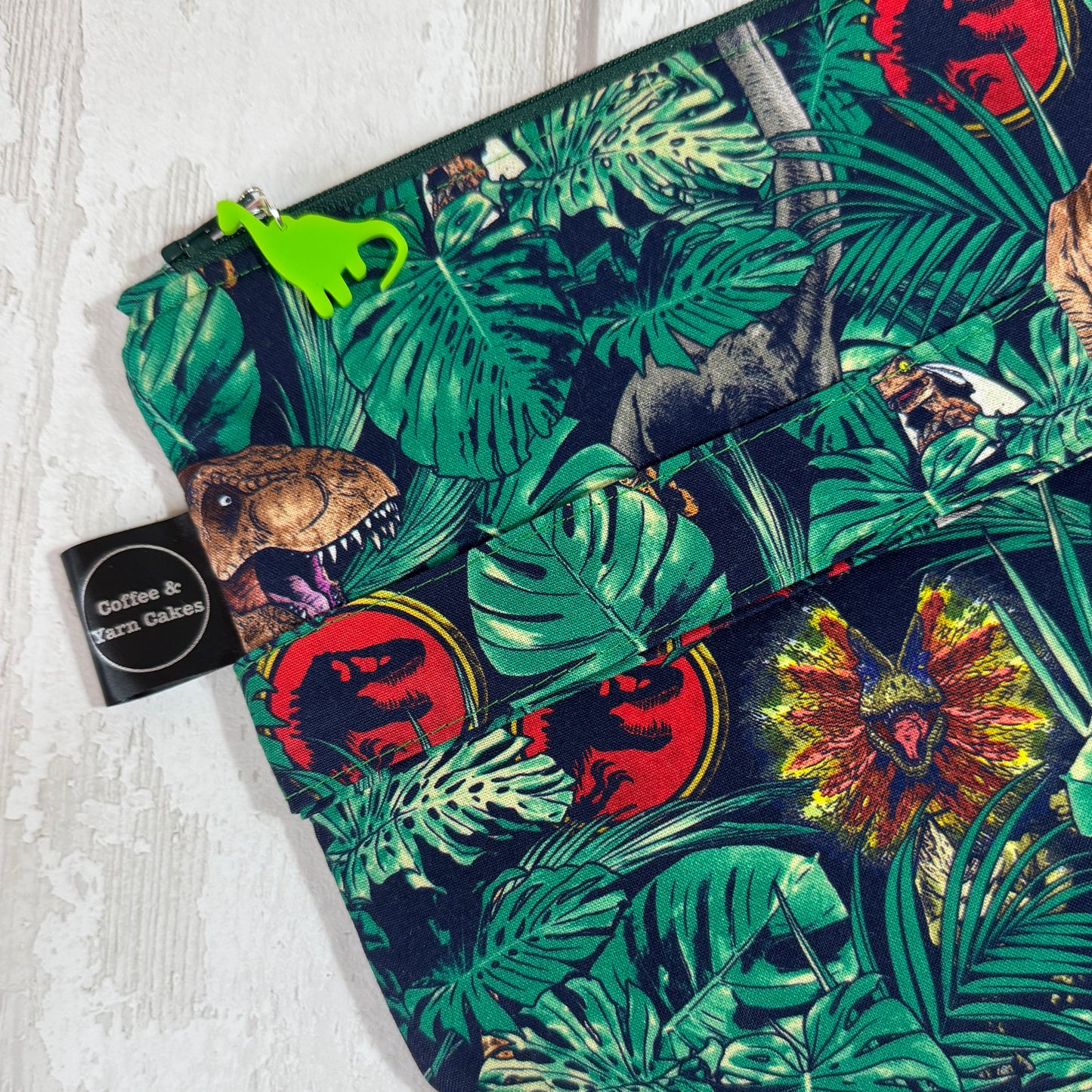 *Custom Order for Lucy* Jurassic Dinosaurs Zipped Project Bag - Large Size