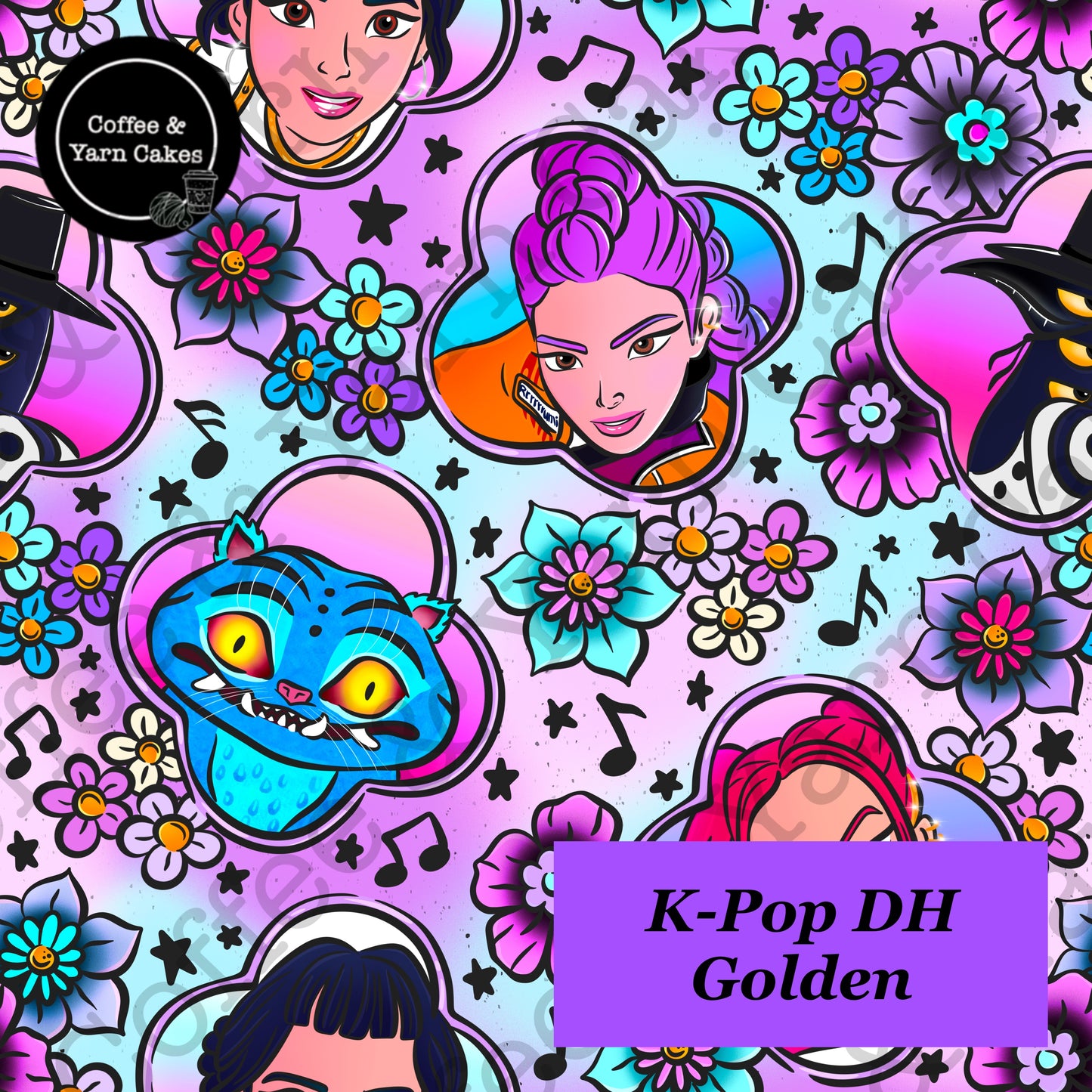 K-Pop DH Golden Zipped Project Bag - Small/Sock Size