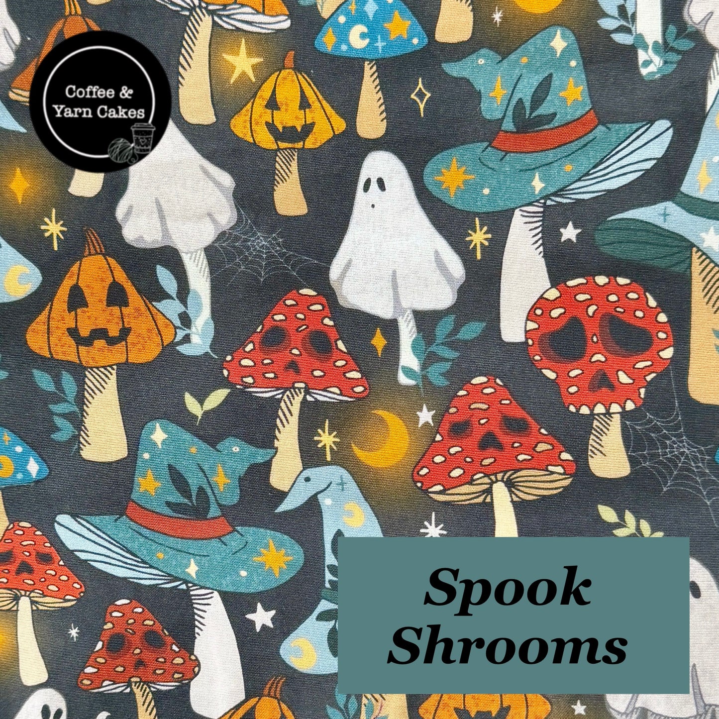 Spook Shrooms Zipped Project Bag - Large Size
