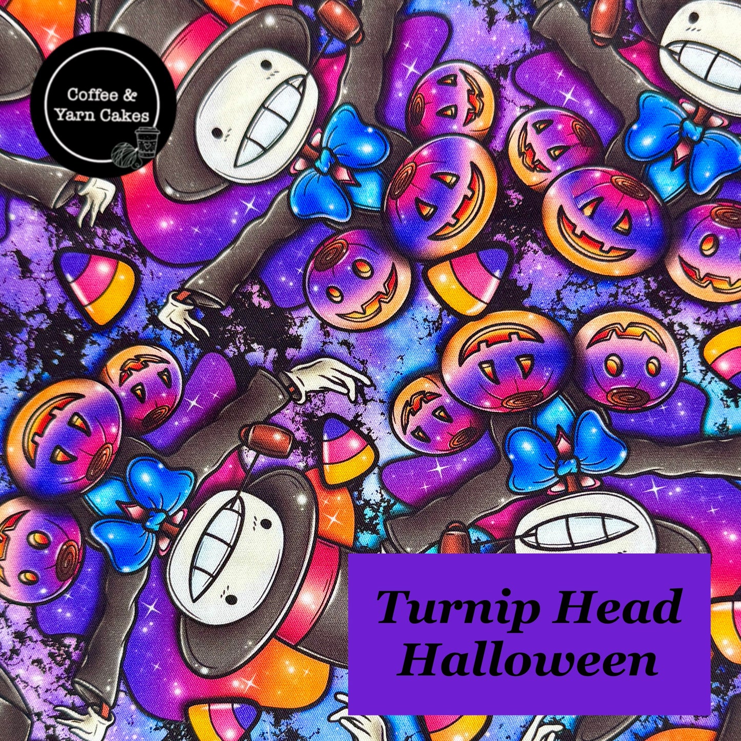 Turnip Head Halloween Zipped Project Bag - Large Size