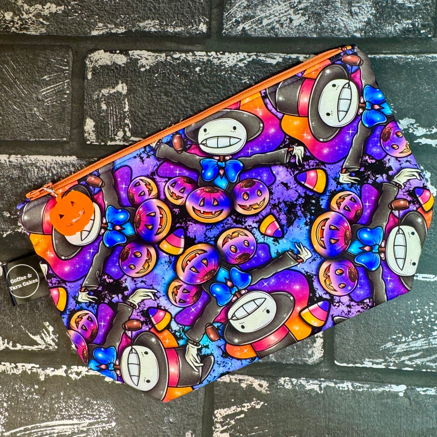 Turnip Head Halloween Zipped Project Bag - Small/Sock Size