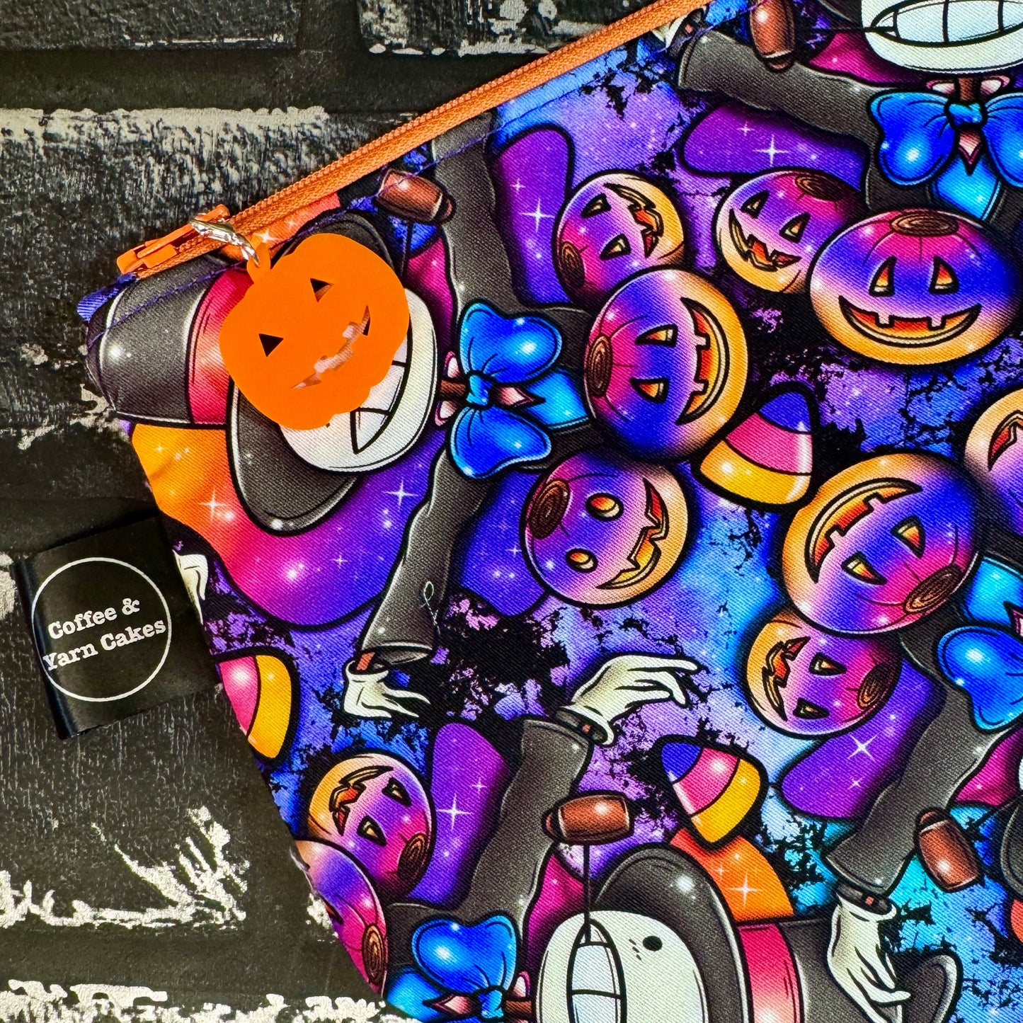 Turnip Head Halloween Zipped Project Bag - Small/Sock Size