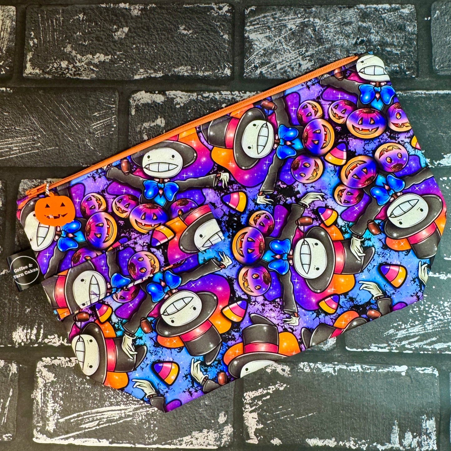 Turnip Head Halloween Zipped Project Bag - Large Size
