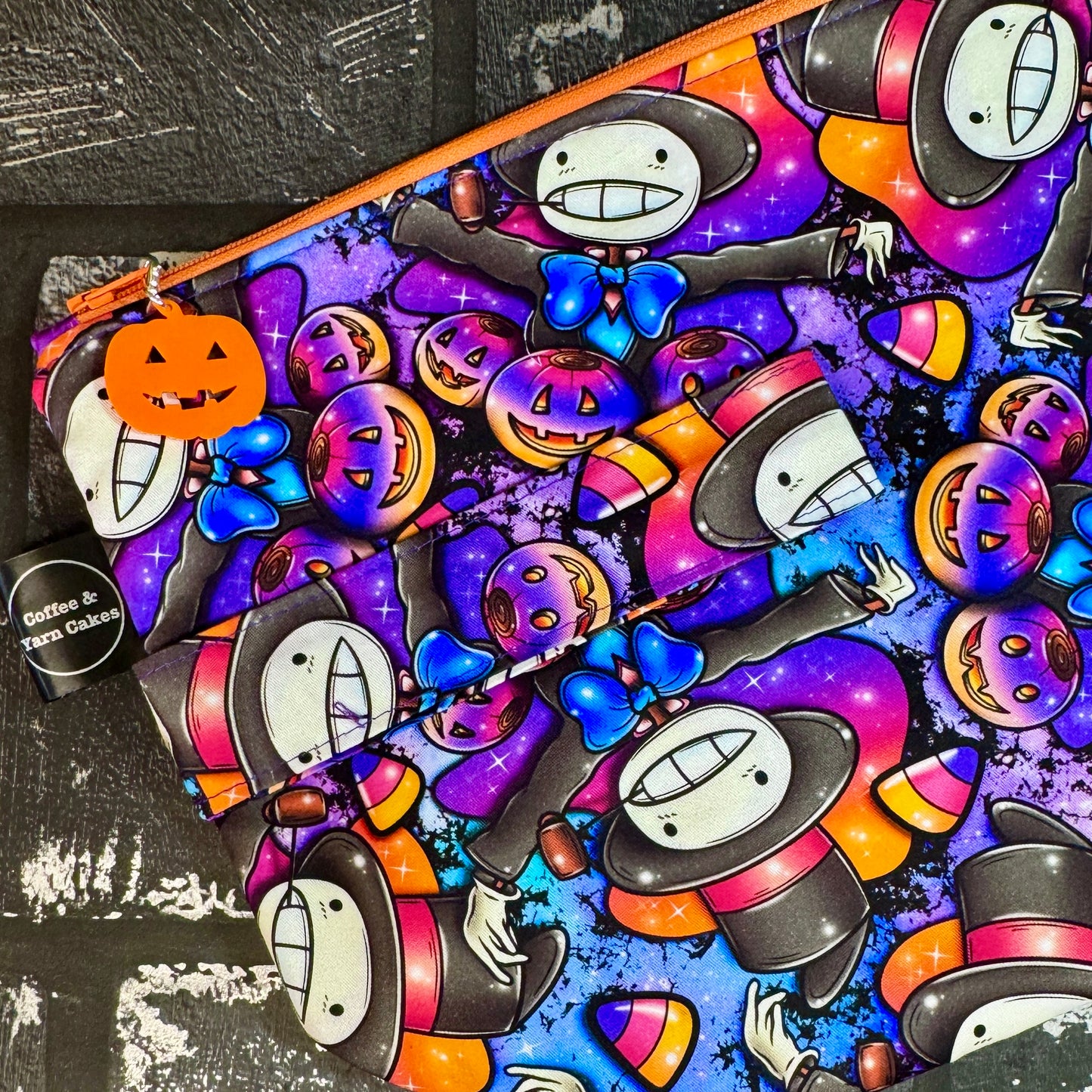 Turnip Head Halloween Zipped Project Bag - Large Size