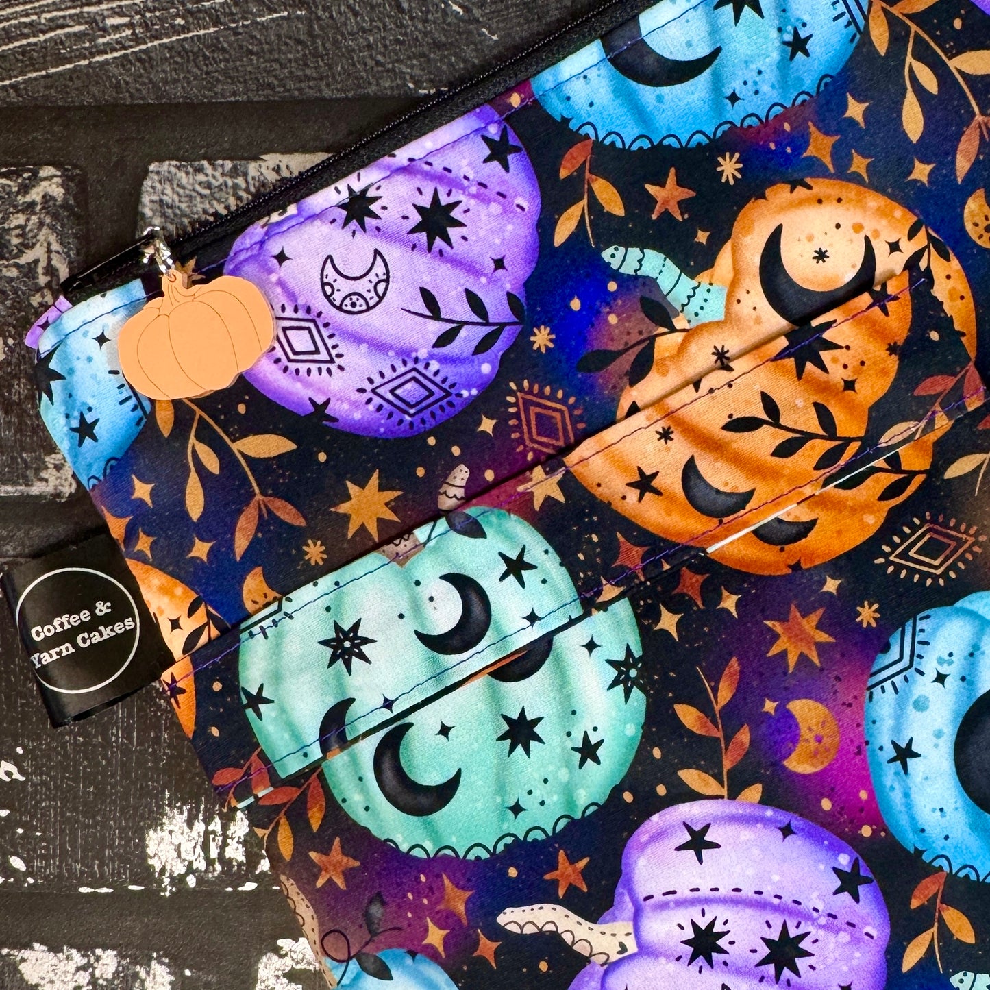 Mystical Pumpkins Zipped Project Bag - Large Size